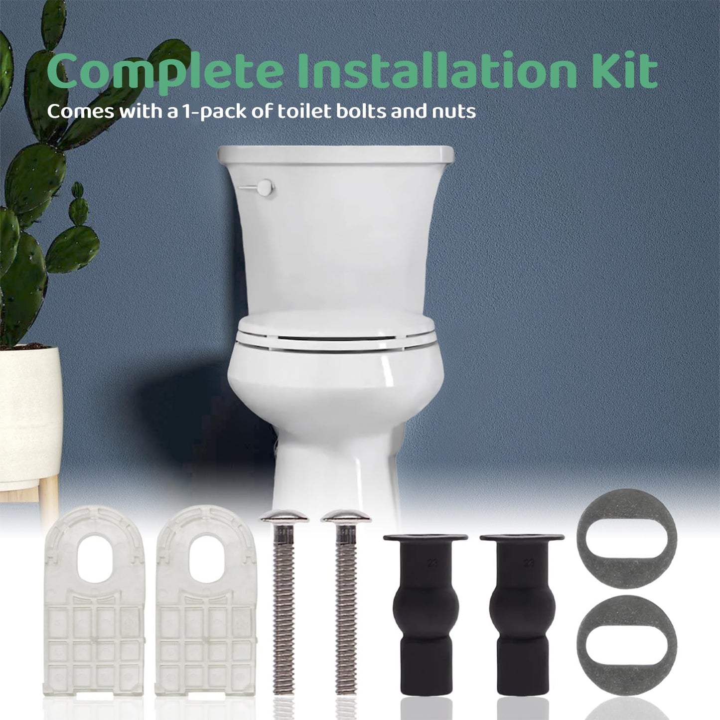 Elongated Toilet Seat for TOTO SS113/SS114/SS154/SS224/SS204/SS214/SS237/SS247, Soft Close Toilet Seat, Traditional Heavy Duty Toilet Seat Replacement Parts with Toilet Bolts and Nuts (Cotton White)