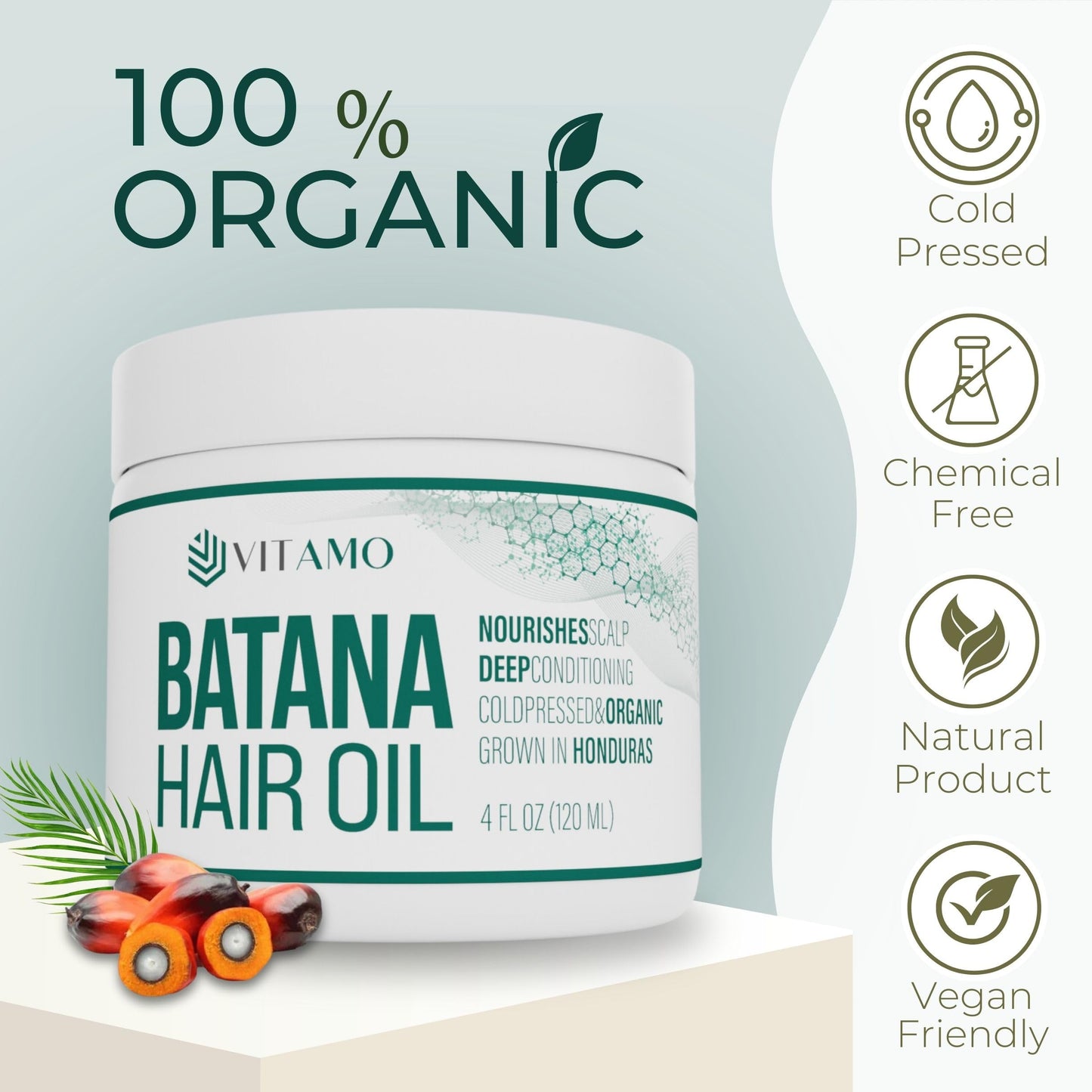 100% Organic Batana oil for Hair Growth | Pure Elaeis Oleifera | Natural Cold Press Extraction Method | Dr Sebi Scalp Care Hair Shine treatment for Men & Women | No Burnt Smell