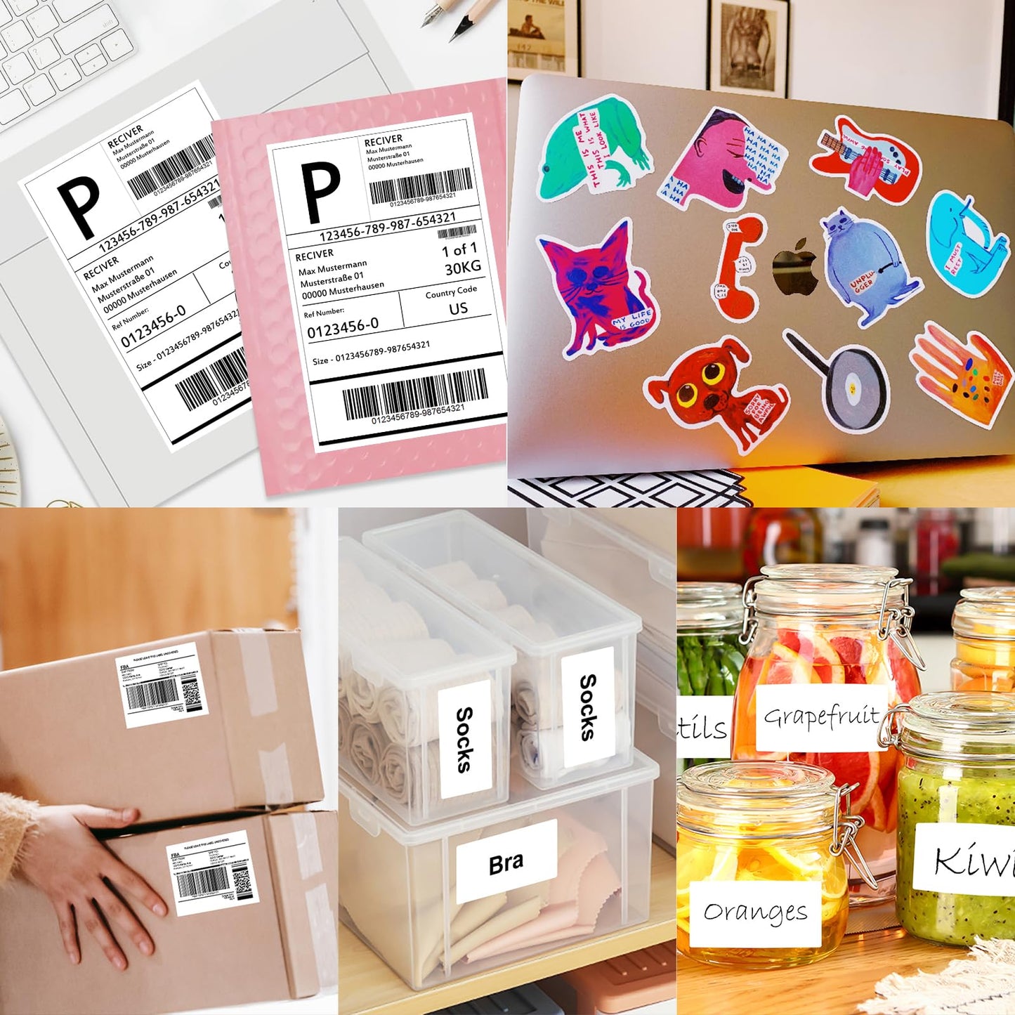 Full Sheet Sticker Labels, 8.5" x 11" Shipping Labels Paper (500 Sheets, 500 Labels), Self Adhesive Full Sheet White Matte Label Paper, Address Sticker Labels for Laser & Inkjet Printer