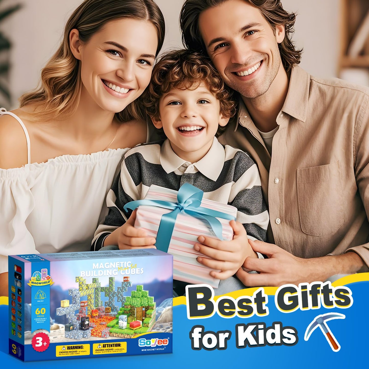 Magnetic Blocks - Build Mine Magnet World Forest Mine Set Magnet Building Blocks Kids Toys for 3+ Year Old Boys & Girls 1'' Magnetic Cubes STEM Sensory Building Toys Kids Game Xmas Gifts