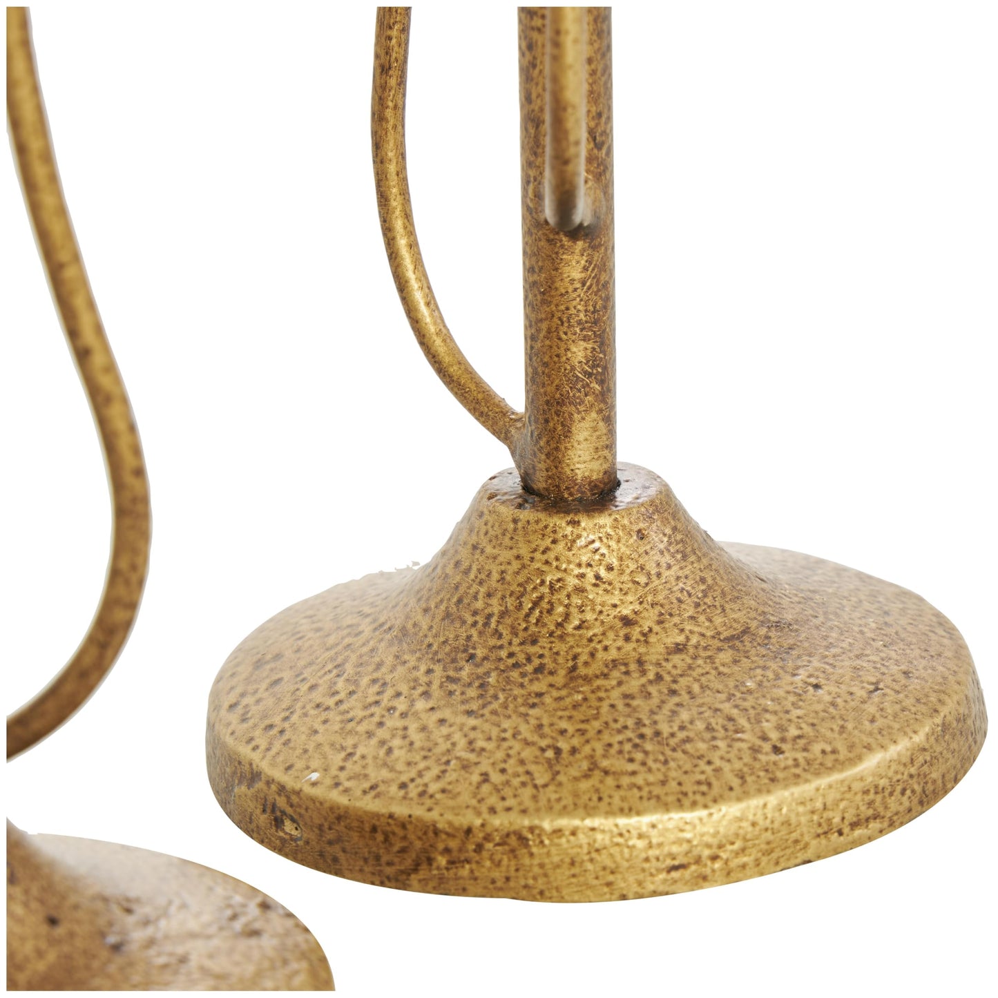 Deco 79 Metal Abstract Decorative Candle Holder Mushroom Inspired Candle Stand, Set of 2 Candlestick Holder 11", 14"H, Gold