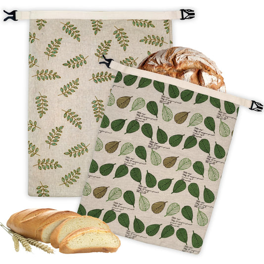 2 Pack Beeswax Bread Bags for Homemade Bread with Zipper, Large 13x17'' Reusable Beeswax Sourdough Bread Storage Bag, Keep Loaves Fresh Longer, Freezer Safe & Airtight, Natural, Zero Waste