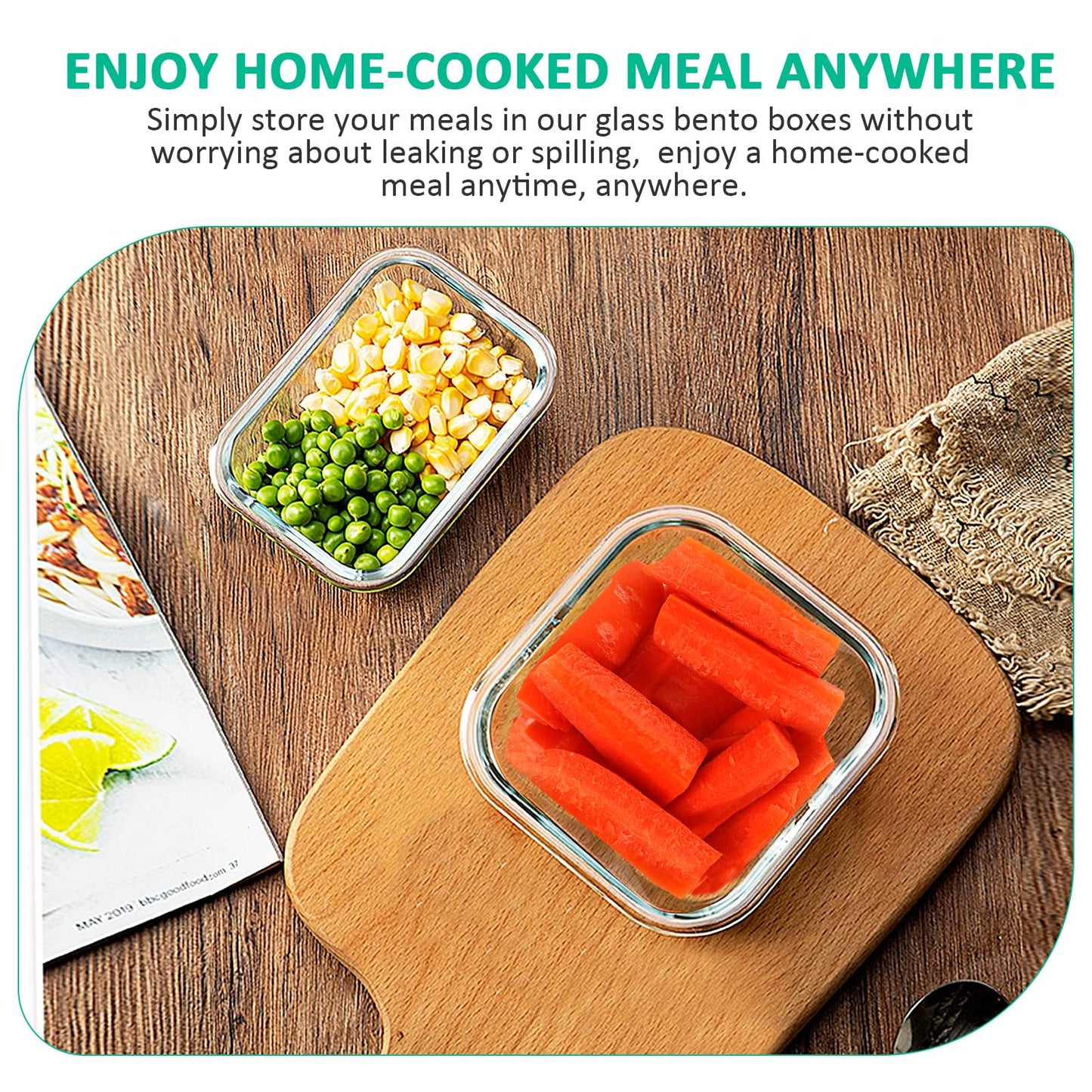 KOMUEE 24 Pieces Glass Food Storage Containers Set, Meal Prep Containers, BPA-Free Airtight Glass Storage Containers with lids,Freezer, Microwave and Oven Safe,Gray