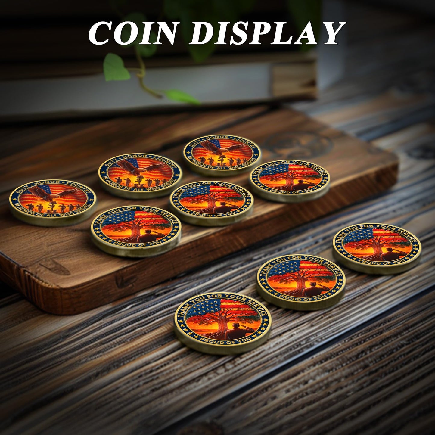 ASmileIndeep Military Challenge Coins - Thank You for Your Service Bulk Veterans Challenge Coin Military Appreciation Gifts for Men Women Veterans Army Patriotic Military Gift (24 PCS)