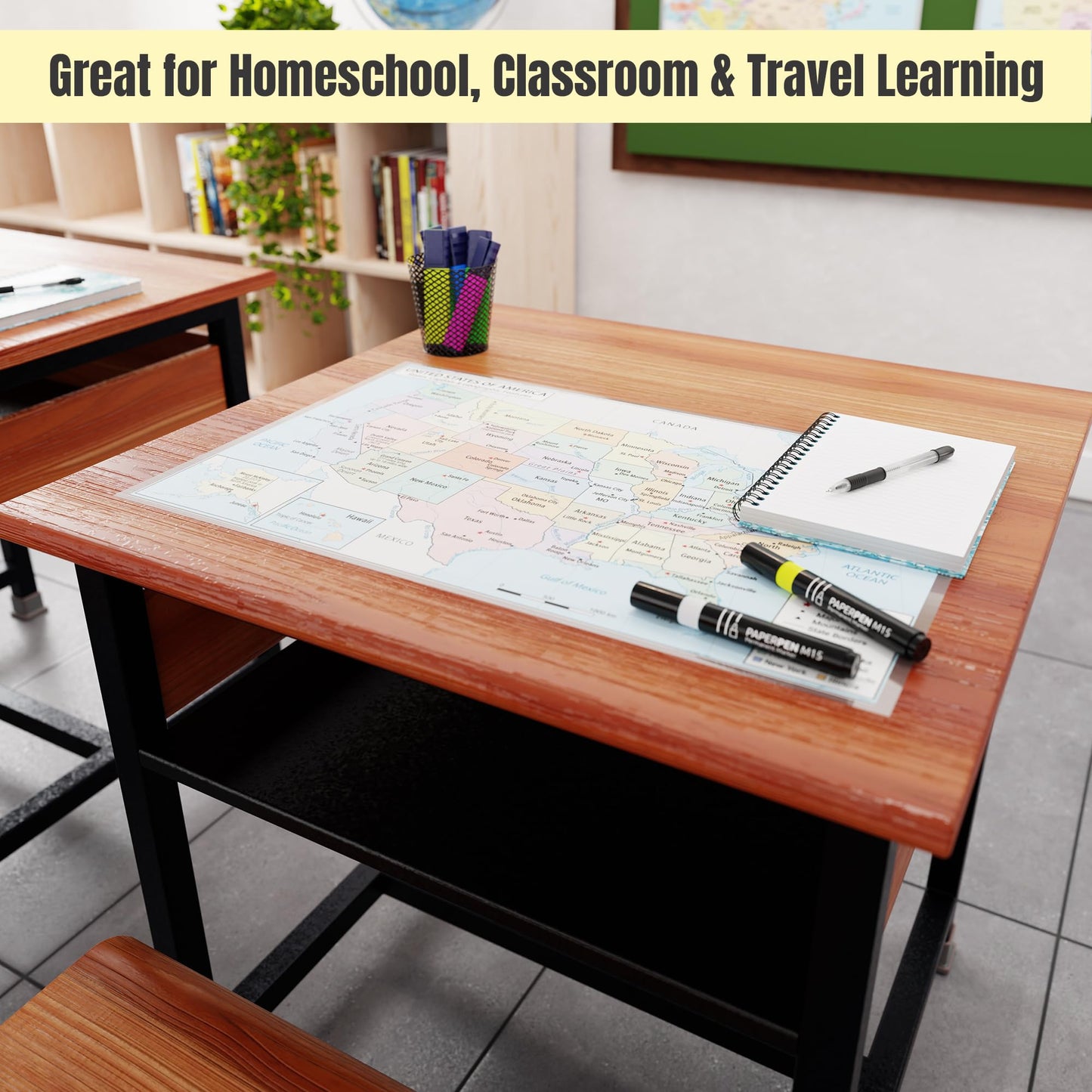World Geography Map Set – 9-Pack Laminated 11x17 Dry Erase Study Maps | Double-Sided Classroom Learning Tools with Color Maps Front & Blank Outline Backs | Reusable Homeschool Practice, Test Prep & Memorization Aid