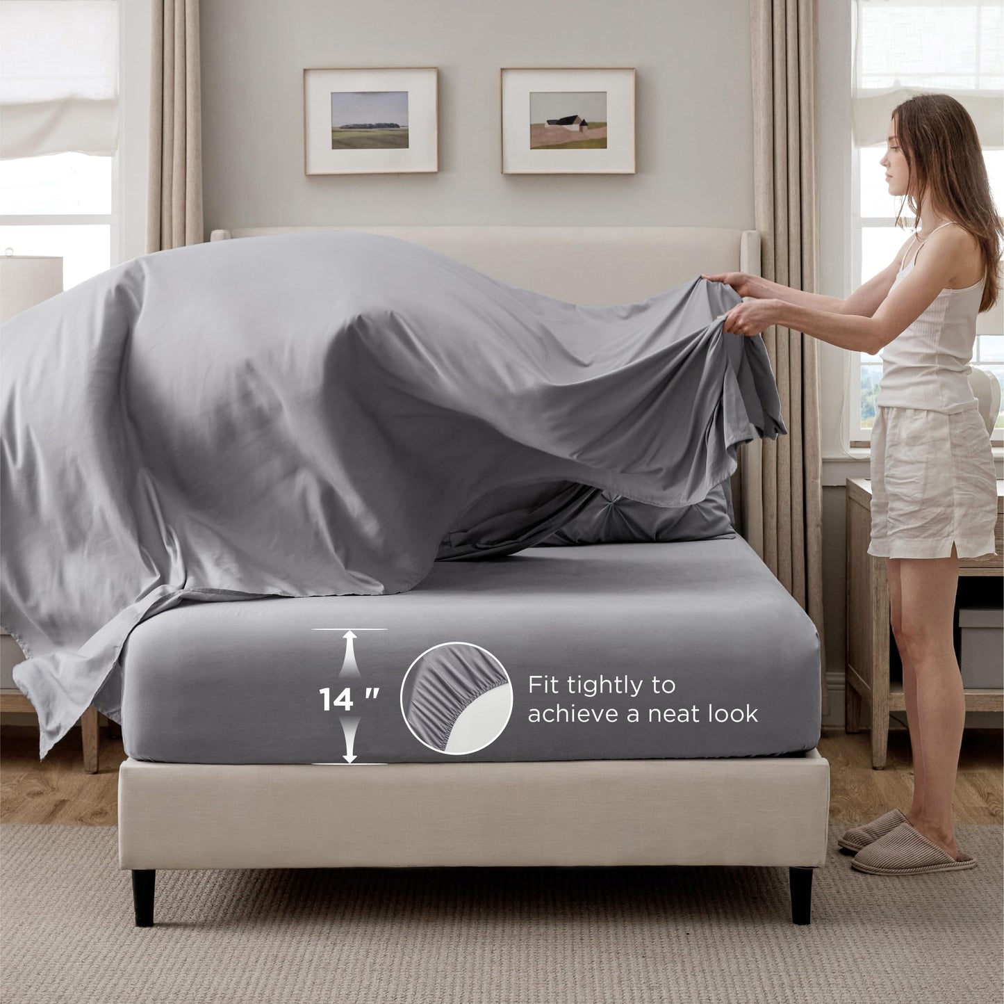 Bedsure Full Size Comforter Sets Grey - Bed in a Bag Full Size Bedding Set 7 Pieces, GentleSoft™ Bed Set Gift for Family, All Season Down Alternative Comforter with Sheets, Pillowcases & Shams
