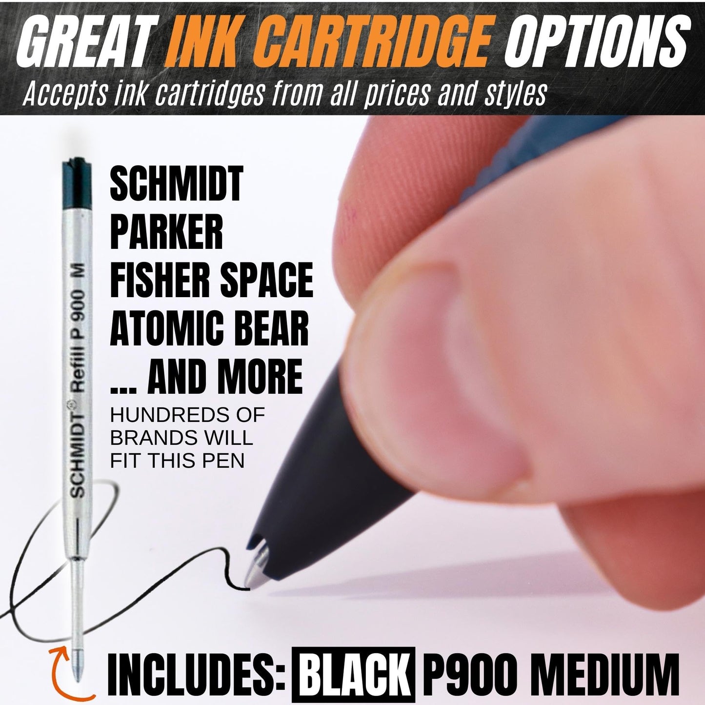The Atomic Bear Stealth Pen Pro Tactical Pen for Self Defense - Enhanced Writing Survival Pen with Glass Breaker to Escape & Defend - Bonus Training to Protecting Yourself - Great Gift for Men - Navy