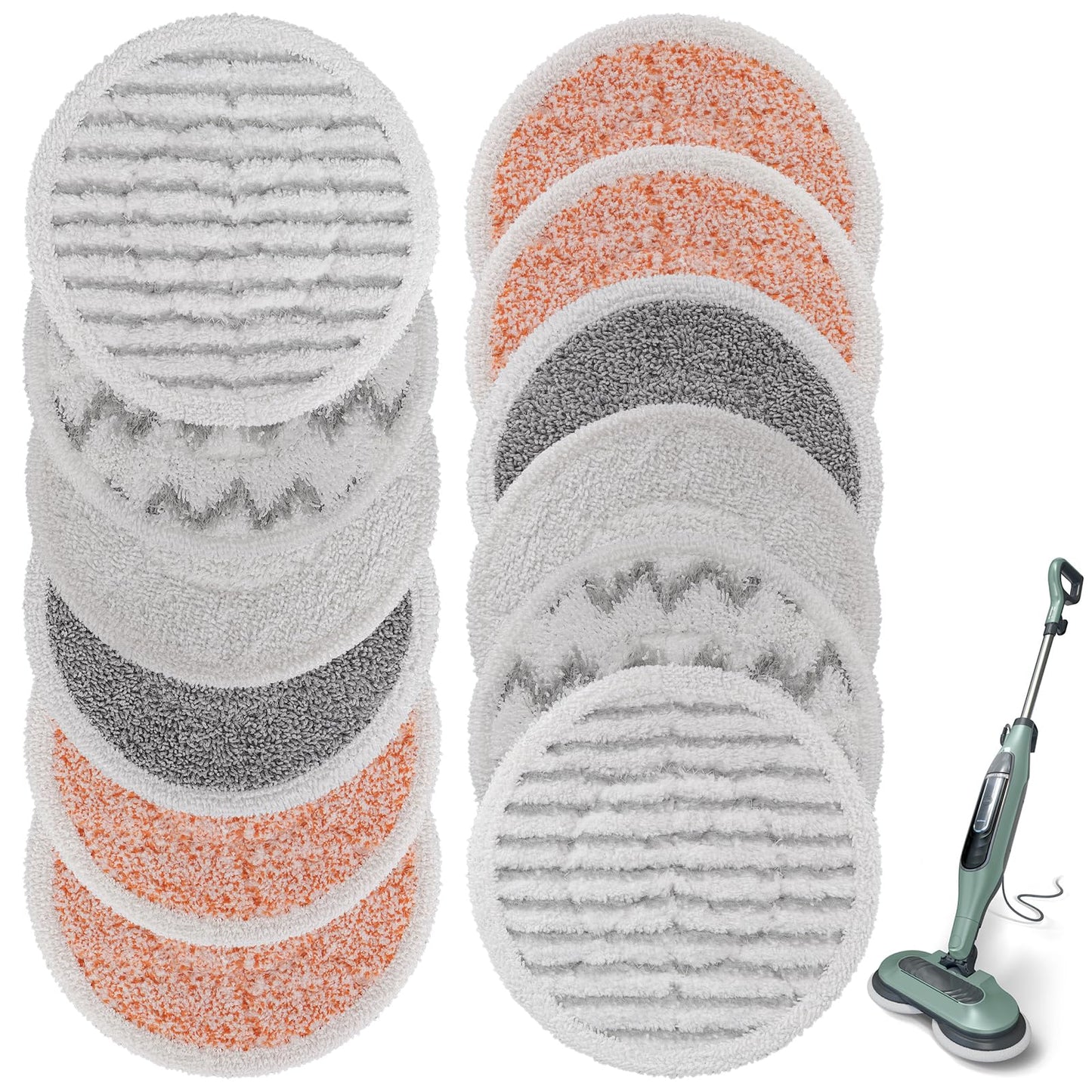 Pads for Shark Steam Scrub Mop: 12 Pack Spin Mop Refills Fit for Shark S7000 S7001 S7000C S7201 S7000AMZ S8201 S8001 Steam and Scrub Pads - Hard Floor Steam Mop Washable Pads S7001TGT