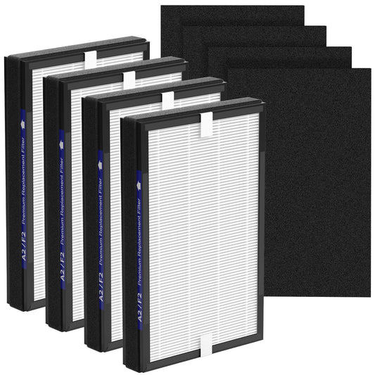 4 Packs F2 A2 Replacement Filters Compatible with 3M Filtrete Room Air Purifi-er Models FAP-C02WA-G2, FAP-C03BA-G2, FAP-T03BA-G2, FAP-SC02N, FAP-SC02W, FAP-C02-A2, FAP-C03-A2 and FAP-T03-A2