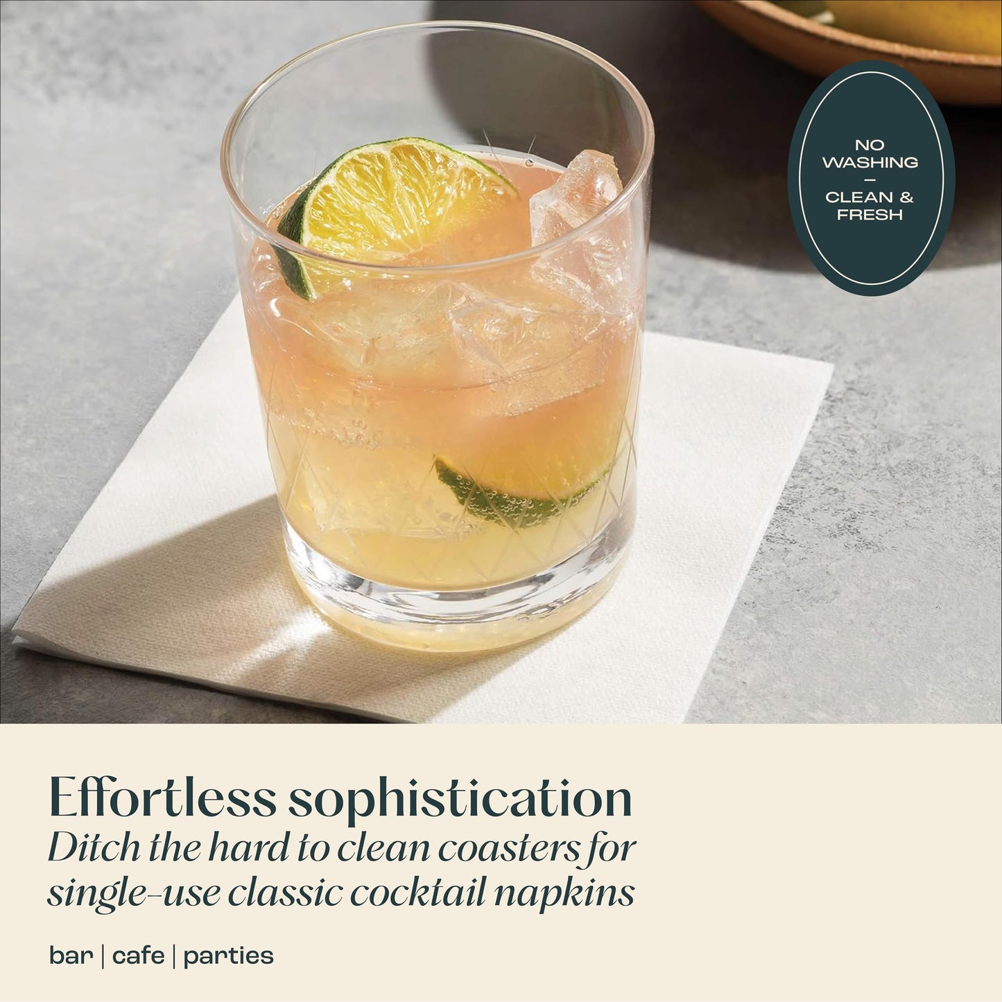 200 Linen-Feel Beverage Napkins - Disposable Cocktail Napkins, Made In USA - Soft & Absorbant Elelgant Paper Napkins For Bar, Café, Restaurant Or Event