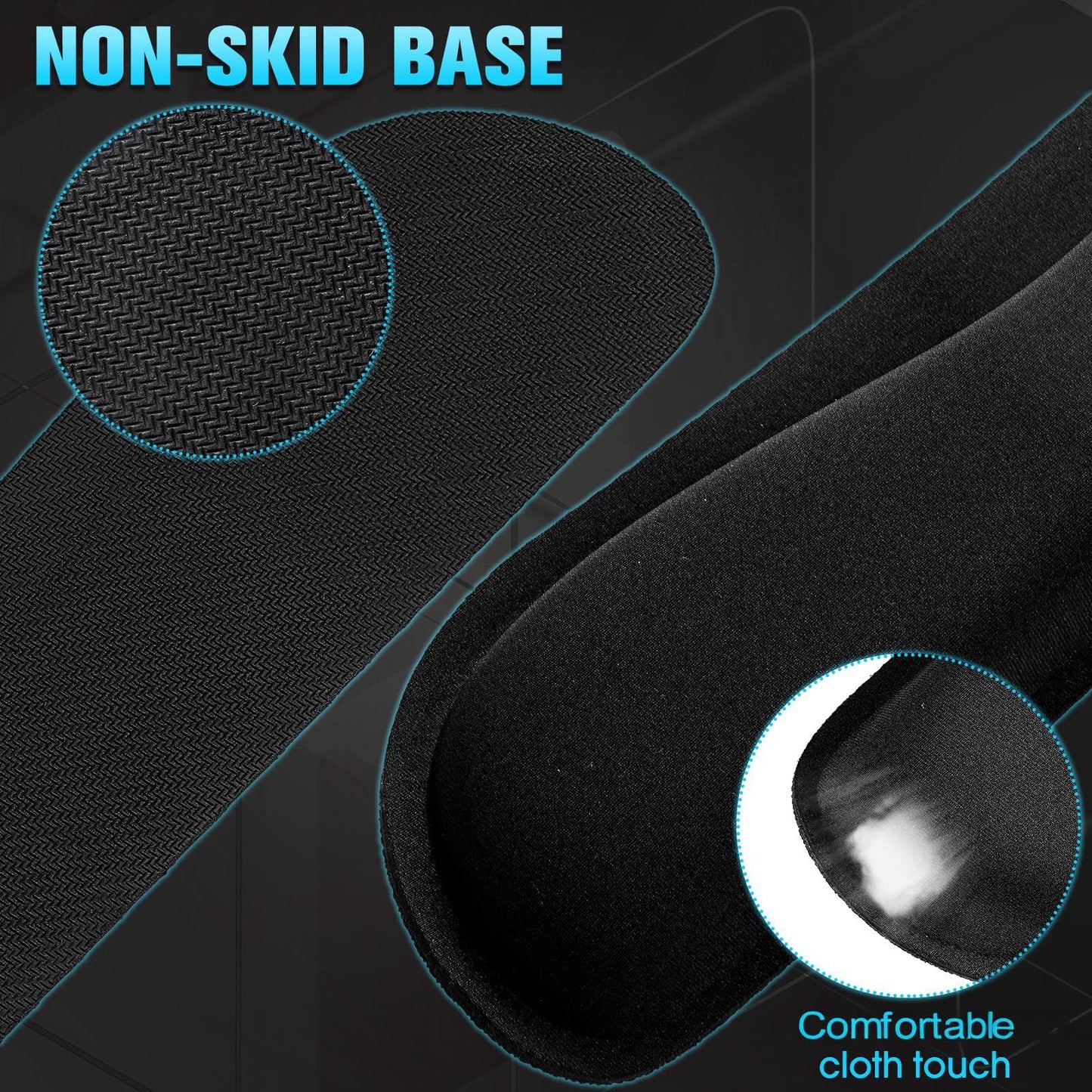 Yunsailing 12 Pcs Ergonomic Mouse Pad and Keyboard with Wrist Support Set Arm Rest Wrist Combo Gel Memory Foam Key Board Pad for Computer Laptop Gaming Office Typing Pain Relief