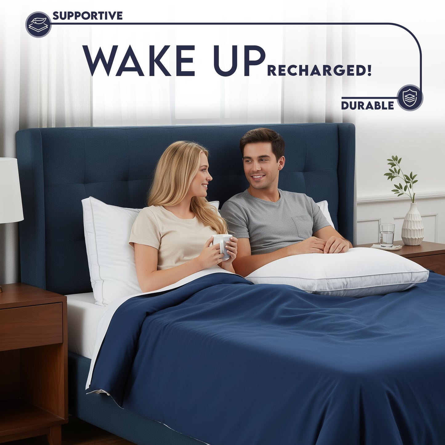 Utopia Bedding Bed Pillows for Sleeping Queen Size (White), Set of 4, Soft & Fluffy Pillow with Down Alternative Filling, Cooling, Hotel Quality, Gusseted Pillow for Back, Stomach or Side Sleepers