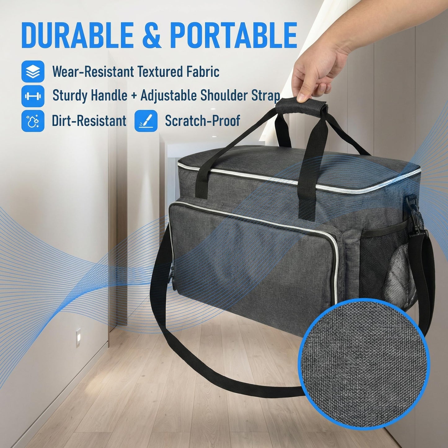 Tanmqin Storage Bag Compatible with Dupray Neat & Neat Plus Steam Cleaner, Large Carrying Case with External Extension Pole Holder, Heavy-Duty Organizer for Dupray Steam Cleaner Accessories (Bag Only)