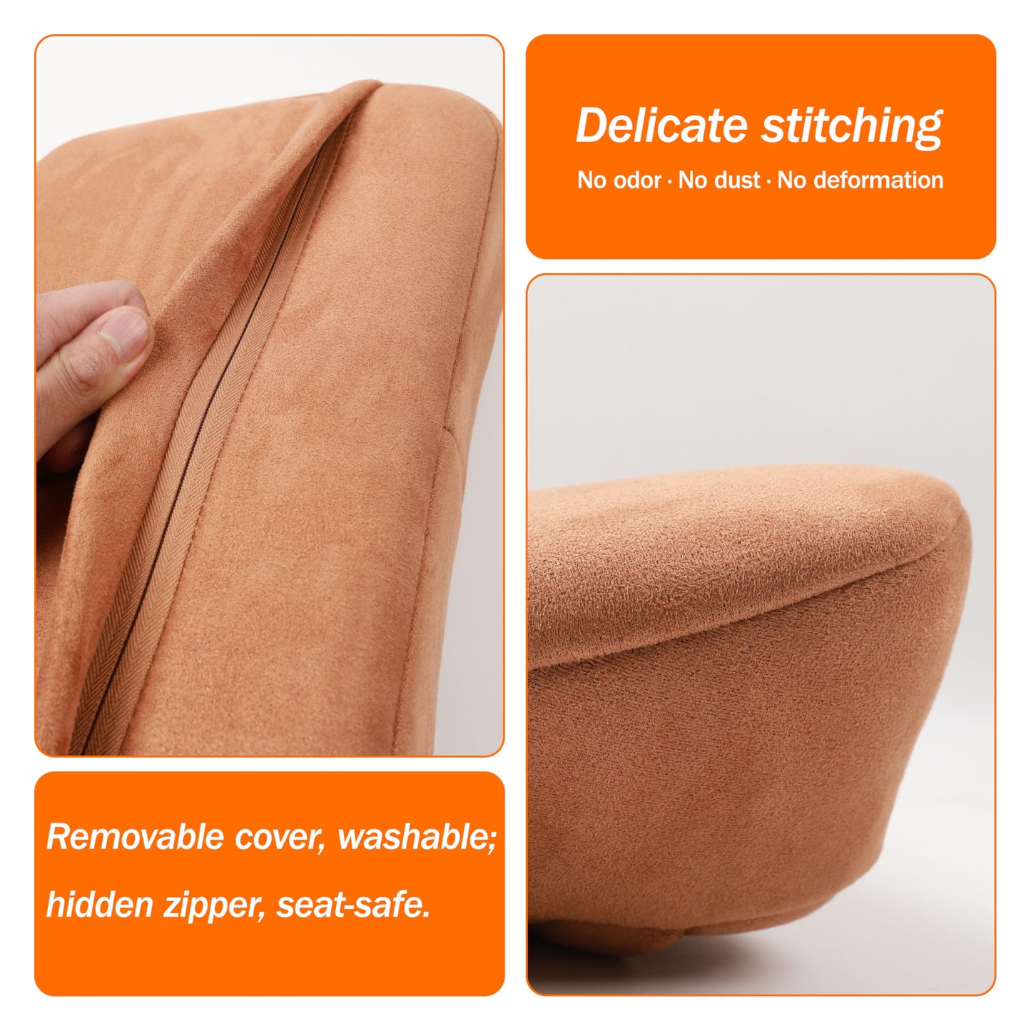 POKSRI Lumbar Support Pillow,Back Pain Relief Cushion,fits tightly around the waist,Memory Foam,Skin-friendly Suede Fabric,fit Car Drive,Office chair,Rest seat,Improve Posture,Portable,15.5''Lx 8.7''H