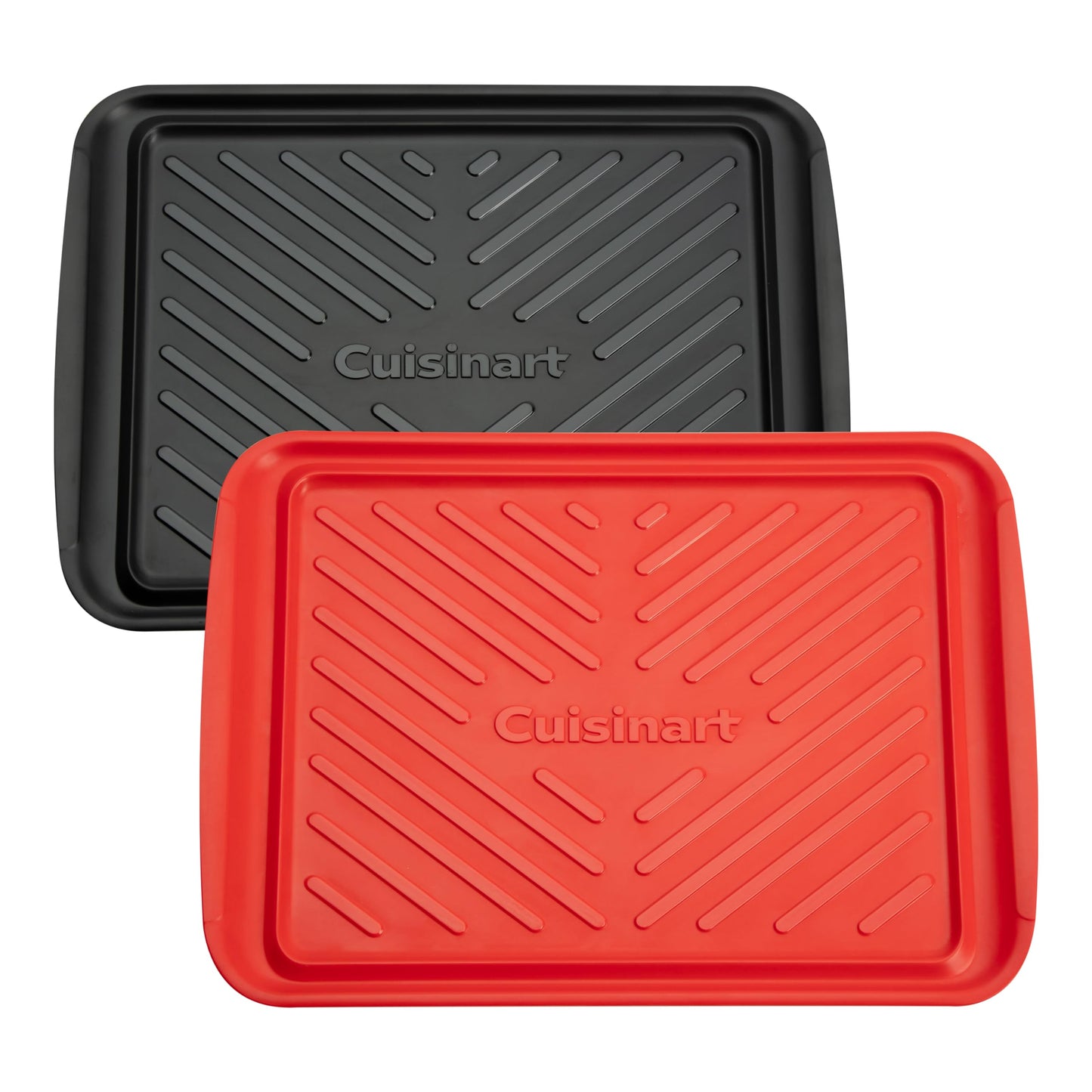 Cuisinart CPK-210 Grilling Prep and Serve Trays, Black and Red Large 18” x 14.5”