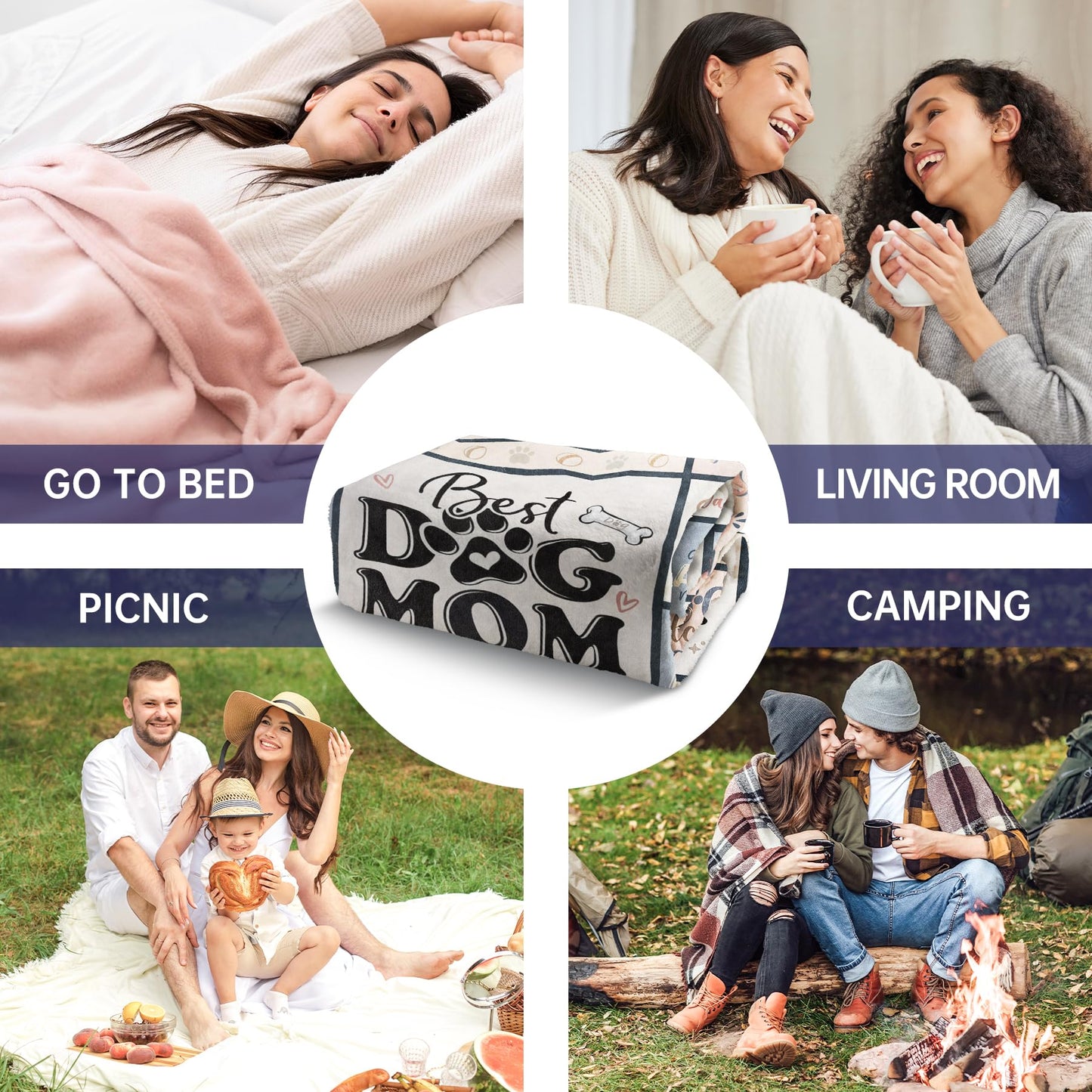 SteadStyle Dog Mom Gifts for Women – Best Ever Blanket for Pet Lovers, Funny Canine-Inspired Throw for Women, Cozy Present for Dog Owners on Birthday, Christmas, or Mother’s Day 60" x 50"