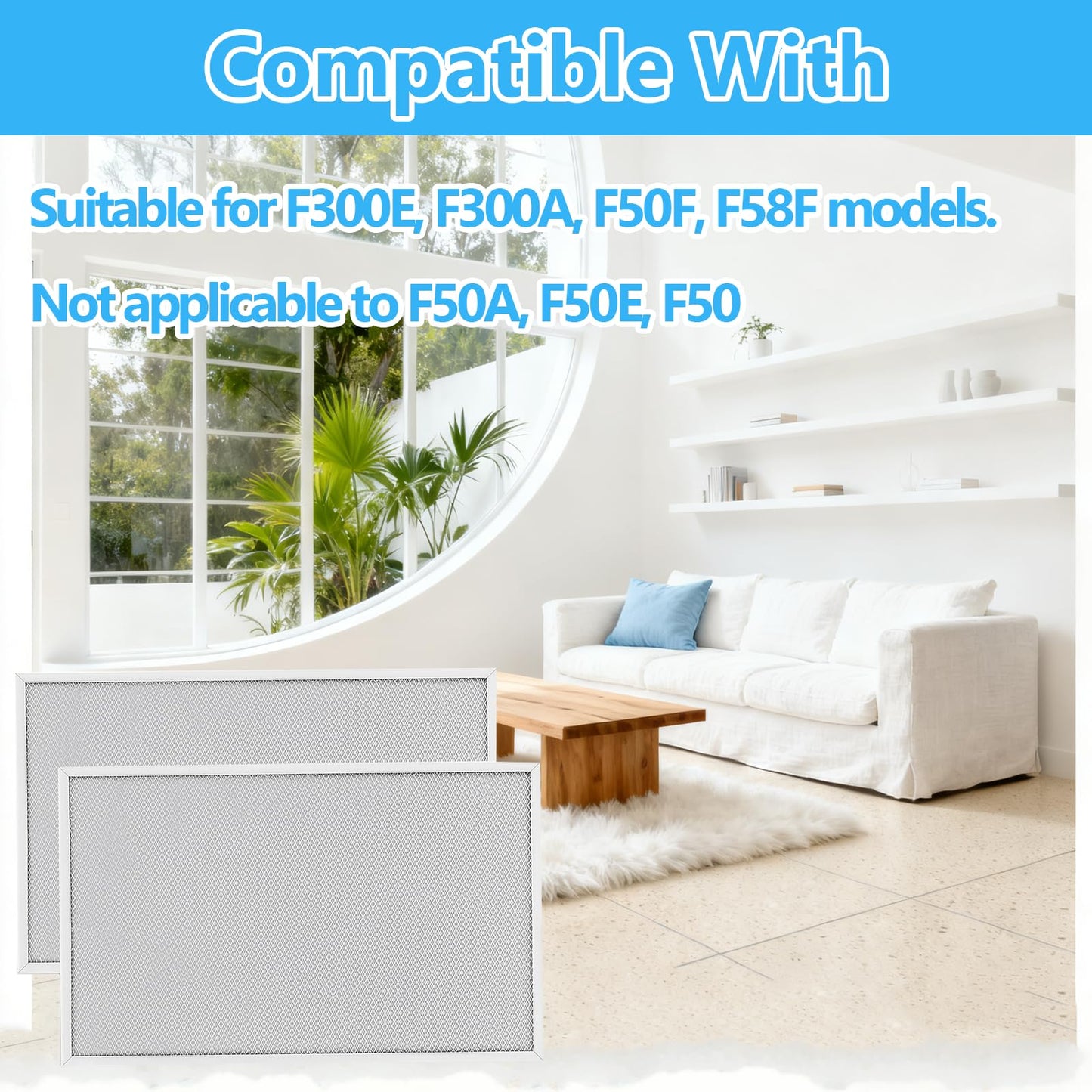 50000293-004 Post Filters for Honey-well Electronic Air Cleaner,Replacement F300 F50F F58F F300E F300A 20" X 12.5" - 2 Packs