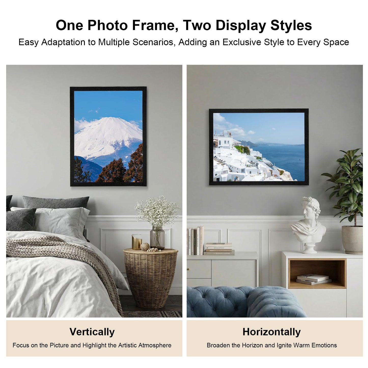 HOUSE DAY Poster Frames 18 x 24 MDF Wood and Polished Plexiglass 18x24 Frame without Mat or 16x20 with Mat, Horizontal or Vertical Wall Mounting 18 x 24 Poster Frame 18x24 Poster Frame Black Frames for Large Size Picture 3 Pack