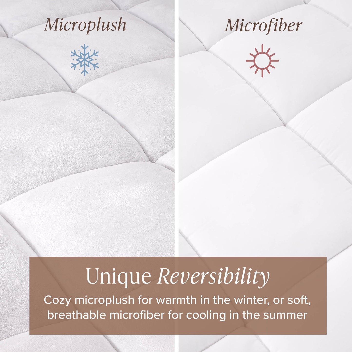 Bare Home Twin Extra Long Microplush Mattress Topper - Pillow Top Reversible - Mattress Cover - Dual Sided All-Season - 8" to 24" Deep Pocket - Fitted Cover - Dorm Essentials - Plush Bed Pad (Twin XL)