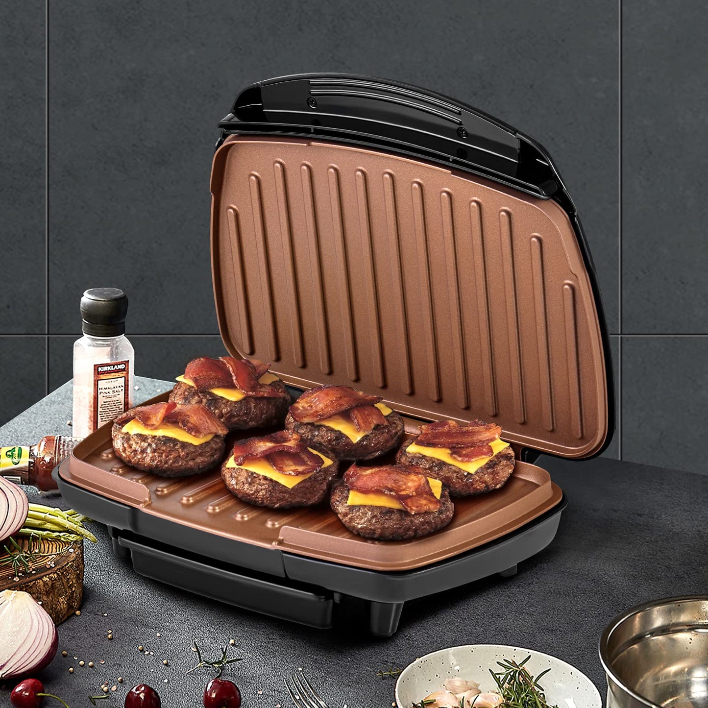 Health and Home 2-Serving Classic Plate Grill Maker and Panini Press, Black, KS-306