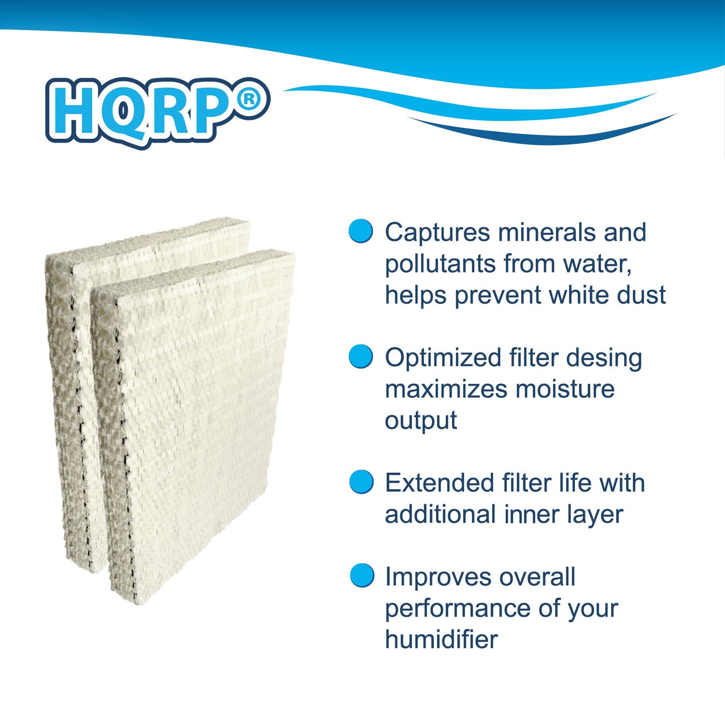 HQRP 2-Pack Wick Filter Replacement for Aprilaire # 12 fits Aprilaire 112, 136, 224, 225, 440, 445, 445A, 448 Humidifiers
