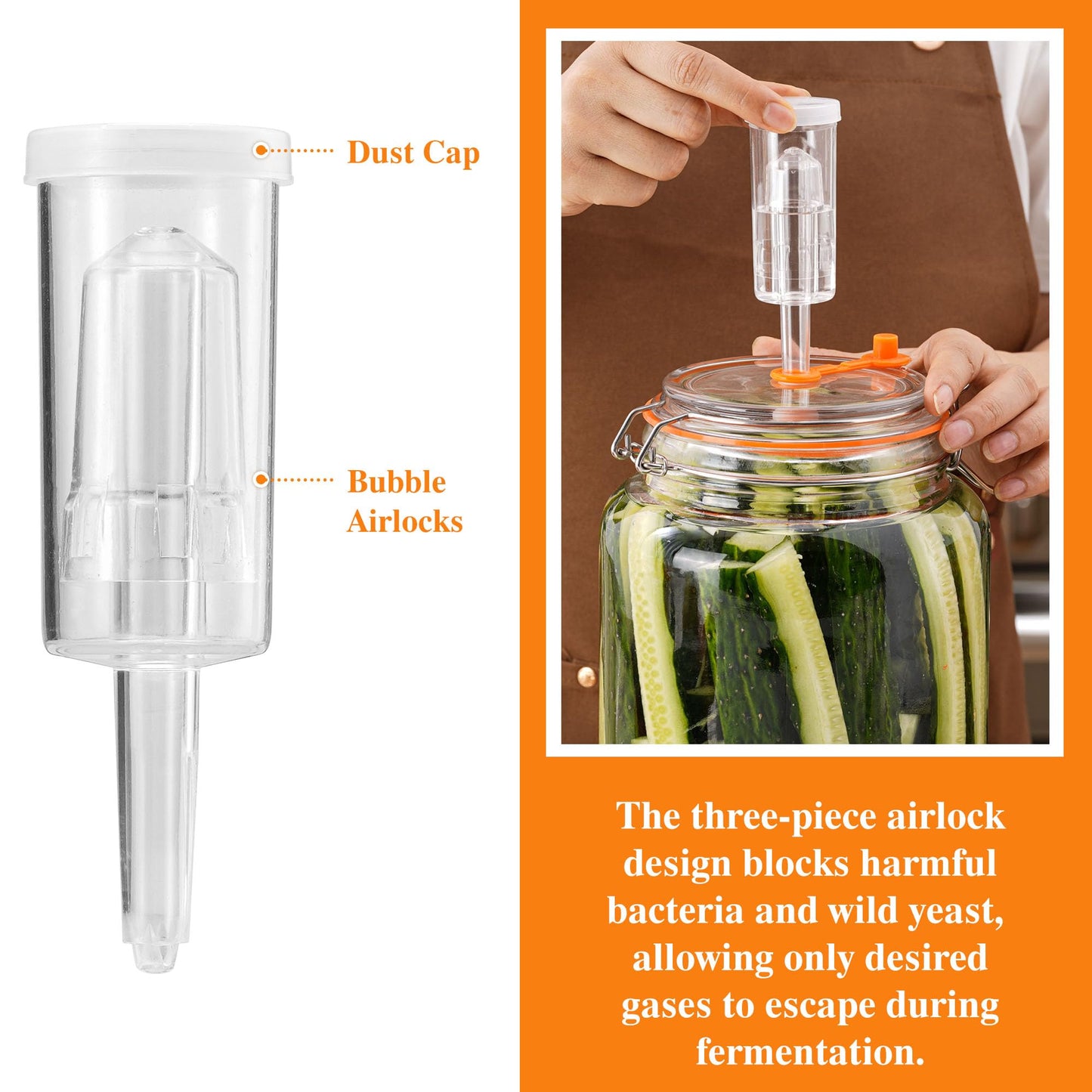 YARWELL 1 Gallon Fermentation Jars with Weights & Airlocks, Fermenting Kit for Sauerkraut, Kimchi, Kombucha and Pickles, 2 Pack