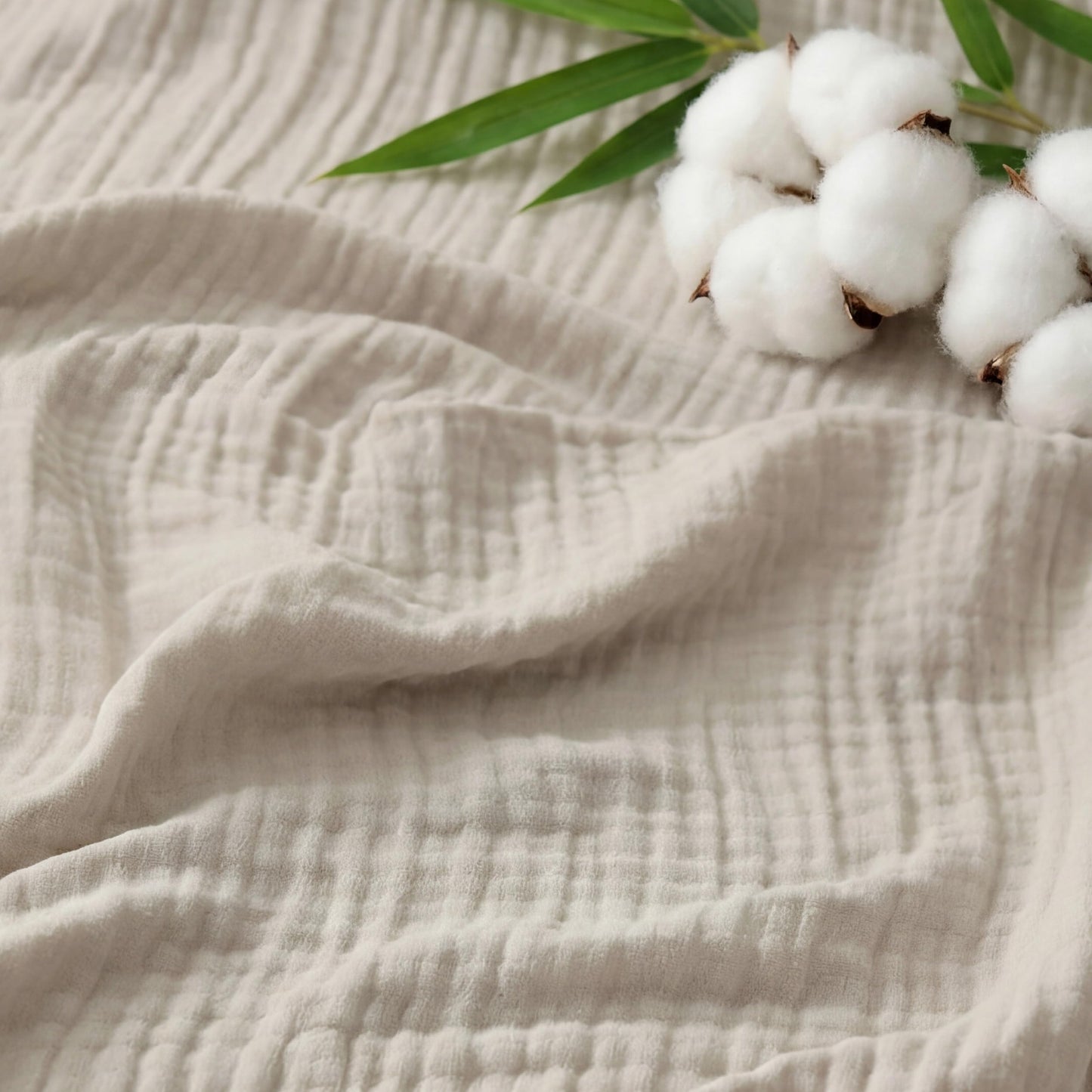 Bedsure Cooling Muslin Blanket King Size for Bed, Summer Gauze Blanket for Adults, 55% Rayon Derived from Bamboo & 45% Cotton, Breathable Lightweight Soft for Hot Sleepers, Linen Beige, 104x90 Inches