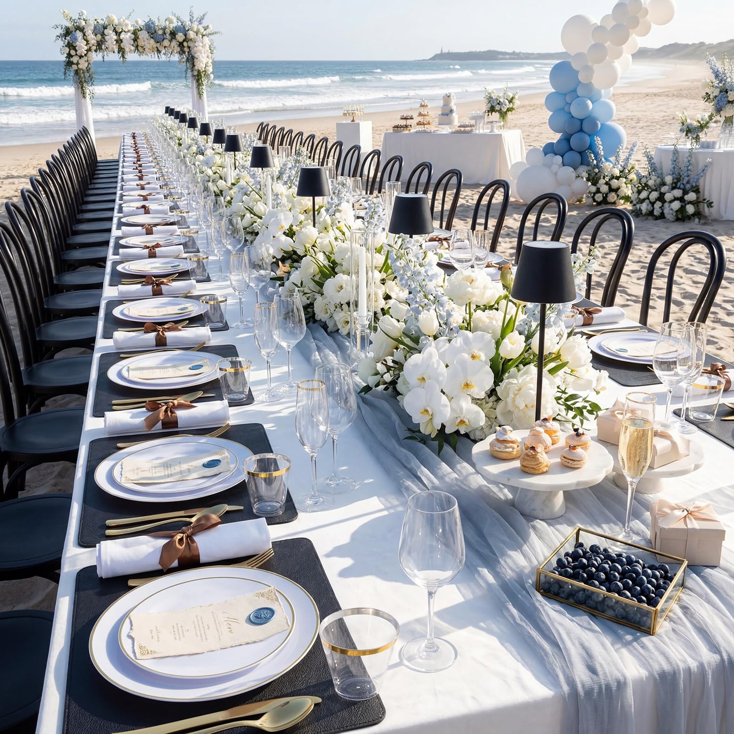 KIRE 100PCS Disposable Plates - White with Gold Rim Plastic Plates - Includes 50Pieces 10.25inch Dinner and 50Pieces 7.5inch Dessert/Salad Plate for Wedding/Spring Party/Graduation