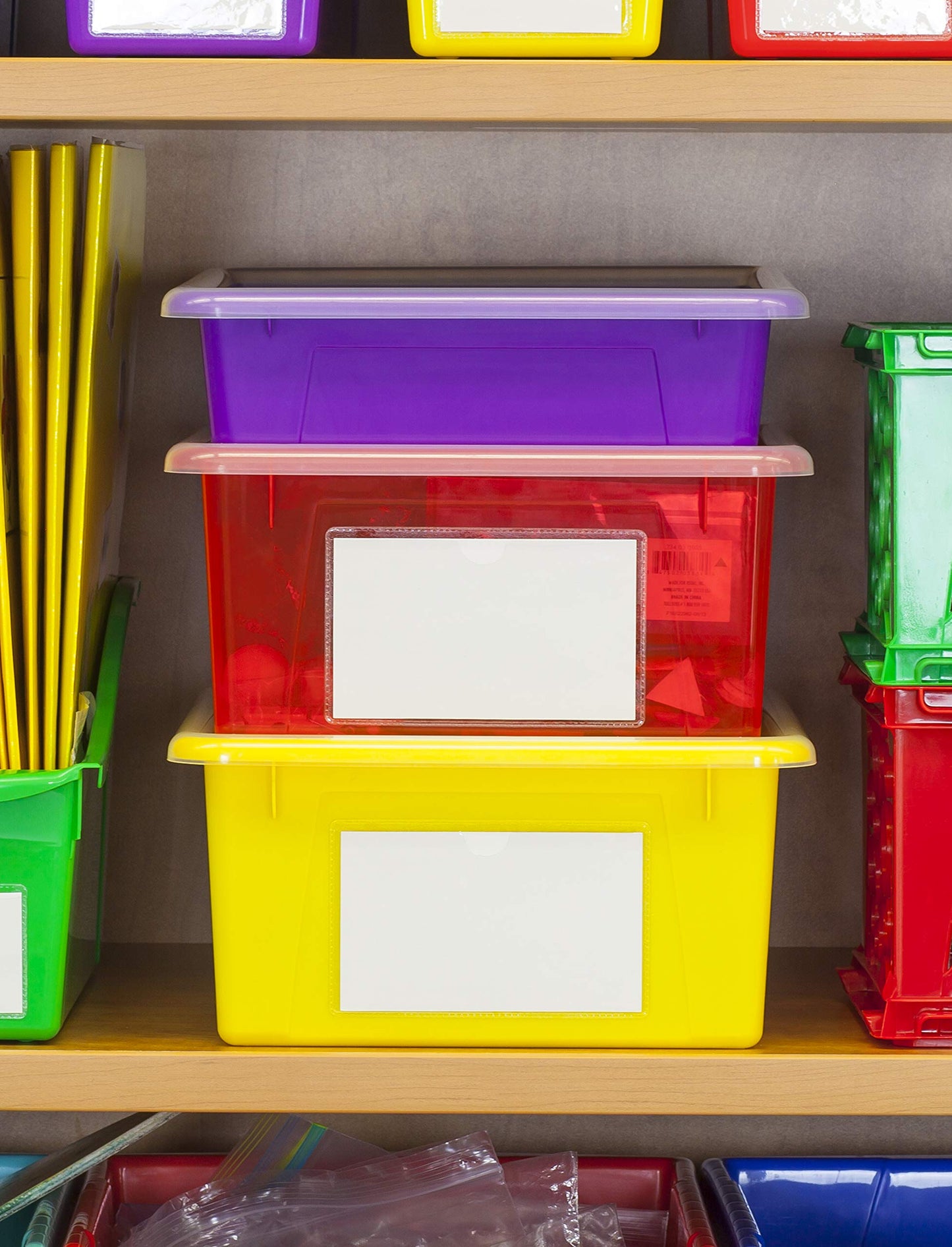 Storex Letter Size Deep Storage Tray – Organizer Bin with Non-Snap Lid for Classroom, Office and Home, Translucent, 5-Pack (62566A05C), 10 x 13 x 3 Inches