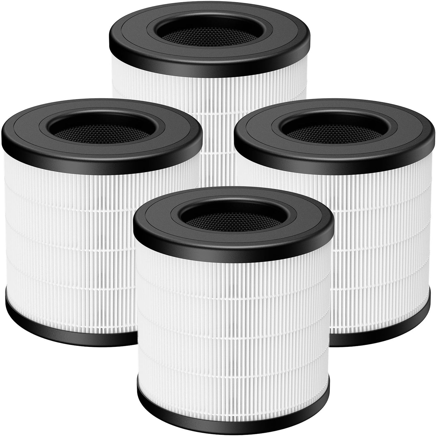 4 Pack PU-P05/AC201B HEPA Replacement Filter Compatible with FULMINARE PU-P05 Air Purifiers and Purivortex AC201B Air Purifiers, HEPA Air Filter for Home Pets Dander Dust Smoke Pollen