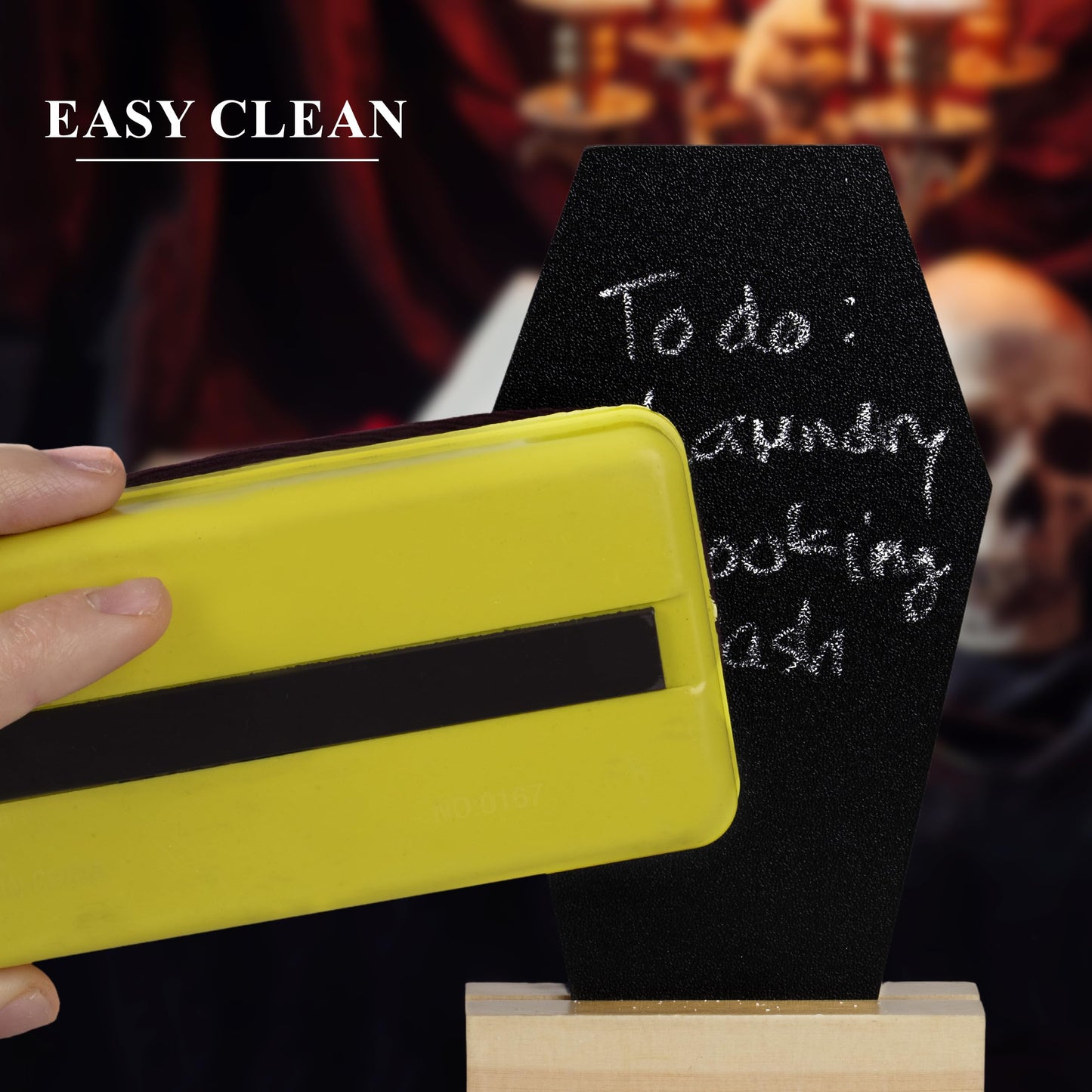 Manny's Mysterious Oddities Coffin Letter Board with Mini Coffin Board- Gothic Wedding Decor - Spooky 17x10.5 inches Felt Letter Board with 500 Precut Characters & Emojis