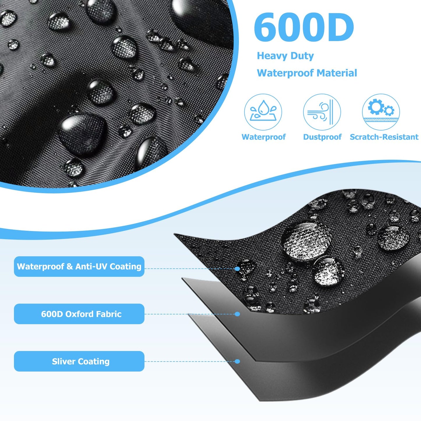 Dalema Outdoor Refrigerator Cover,600D Heavy Duty 100% Waterproof Upright Freezer Cover,Outside Stand Up Fridge Covers.Front Can Be Rolled-Up by Zippers.(Black,33" W x 33" D x 67" H)