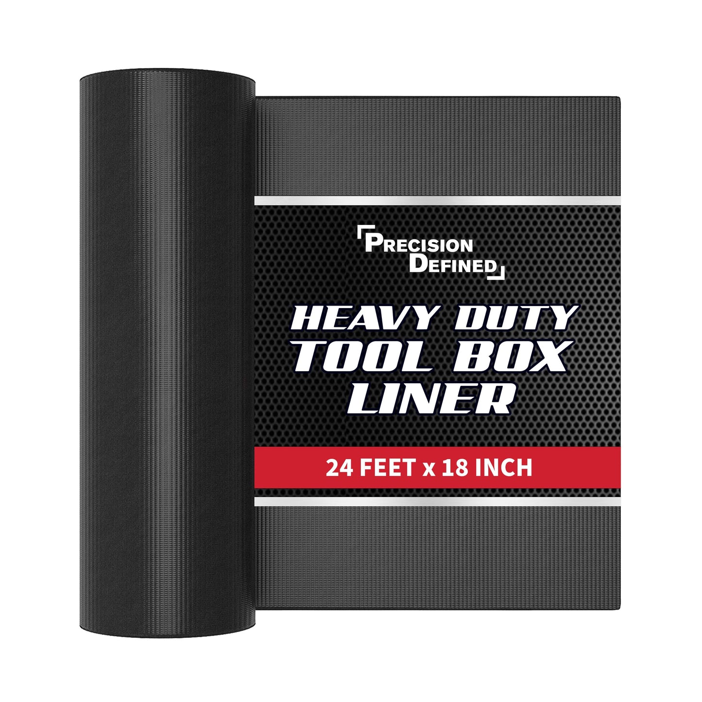 Precision Defined Professional Grade Tool Box Liner, Black | Tool Box Drawer Liner, Shelf Liner Non Slip Mat, Thick Cabinet Shelf Liner, Toolbox Drawer Liners, Tool Chest, Workbench Mat (24 ft x 18")