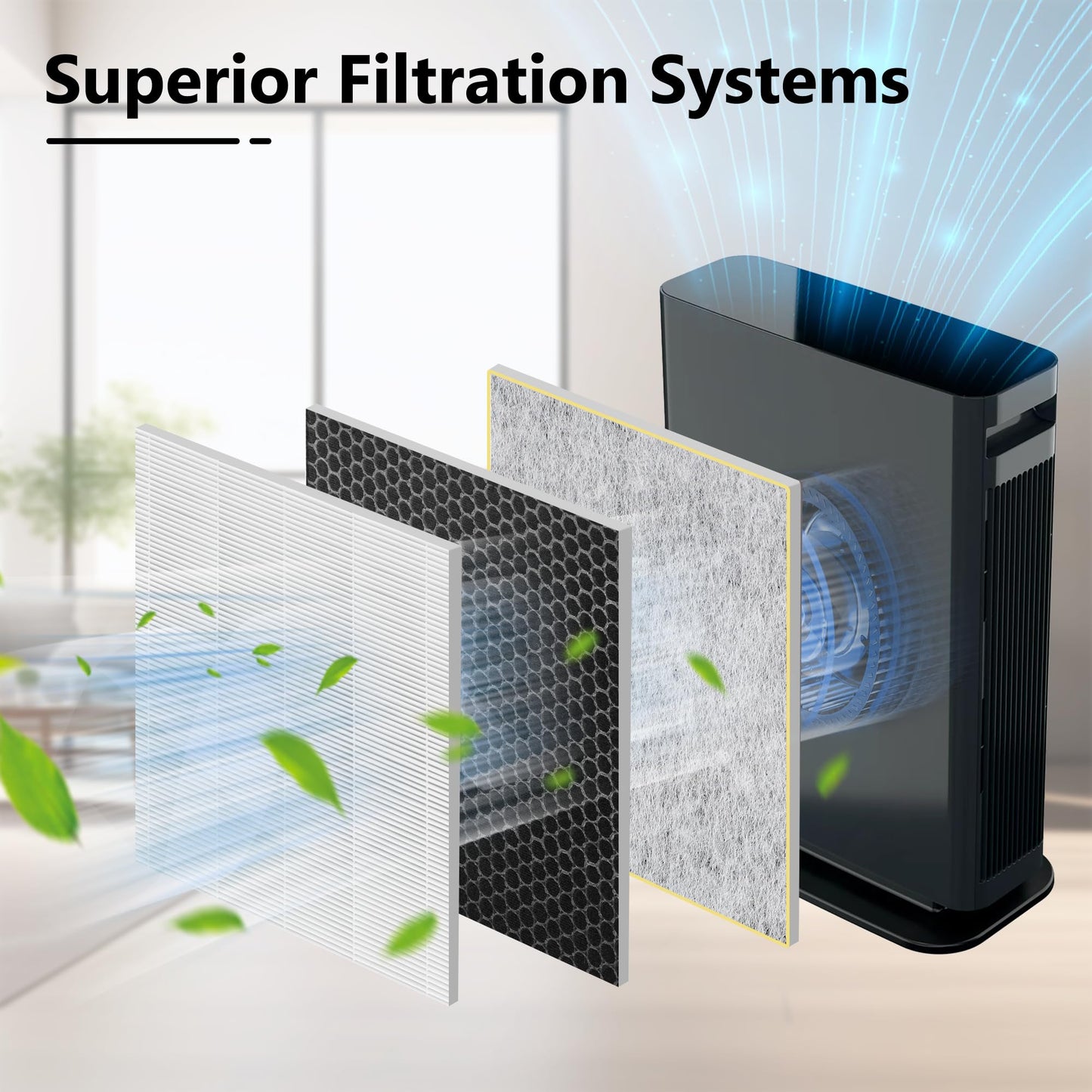 HE400 HE401 Filter Replacement for Shark Air Purifier 4 Fan, Compatible with Shark HE400 HE401 HE402 HE405 Air Models, Main Filter, Replace Part # HE4FKPET By Improvedhand