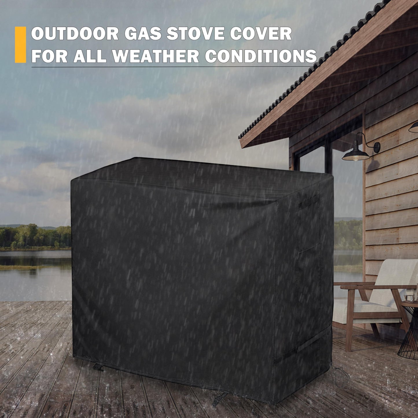 Starcrew Outdoor Gas Stove Cover for ROVSUN 2 Burner Outdoor Propane Gas Stove, Protective Cover for 2 Burner Camping Propane Stove-Waterproof