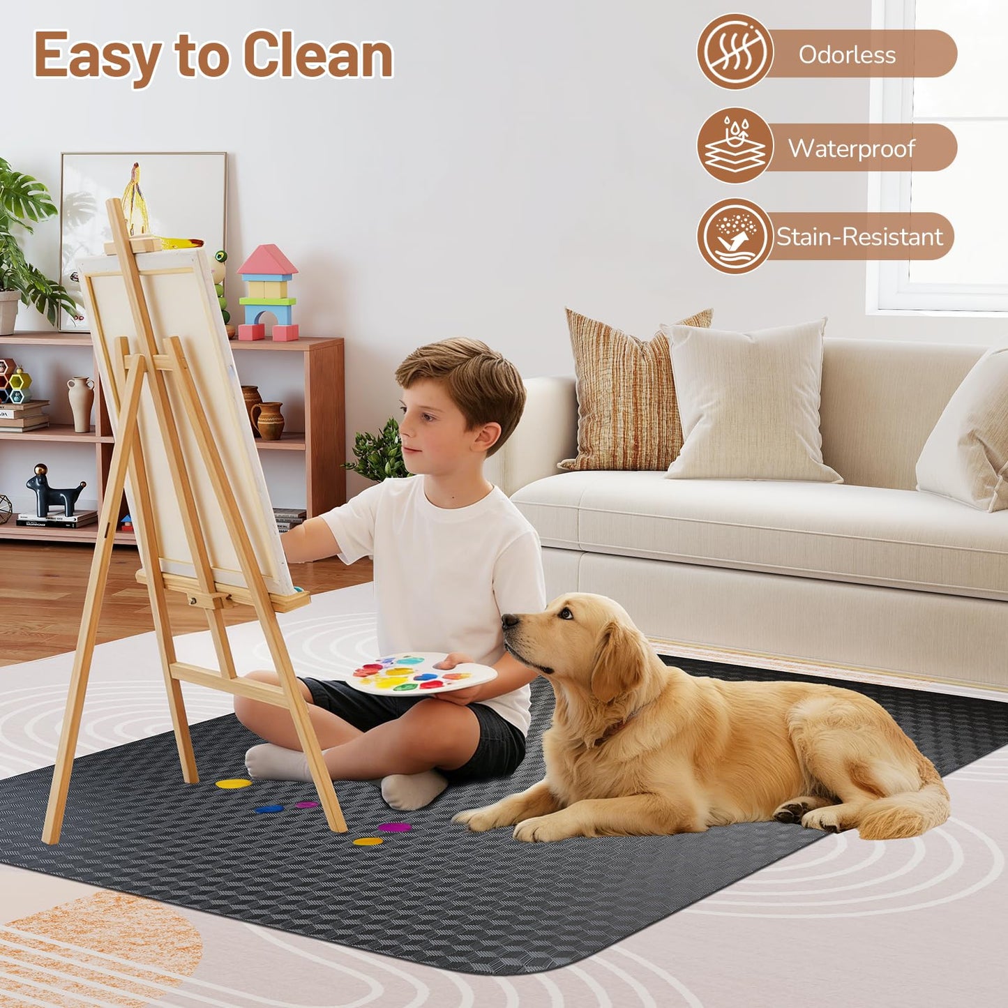 Office Chair Mat for Low Pile Carpet with Lip, 36" x 48" Clear Plastic Heavy Duty Floor Protector, Smooth Glide Desk Chair Mat for Rolling Chairs, Computer Chair Mat for Home Office，Gaming-Black