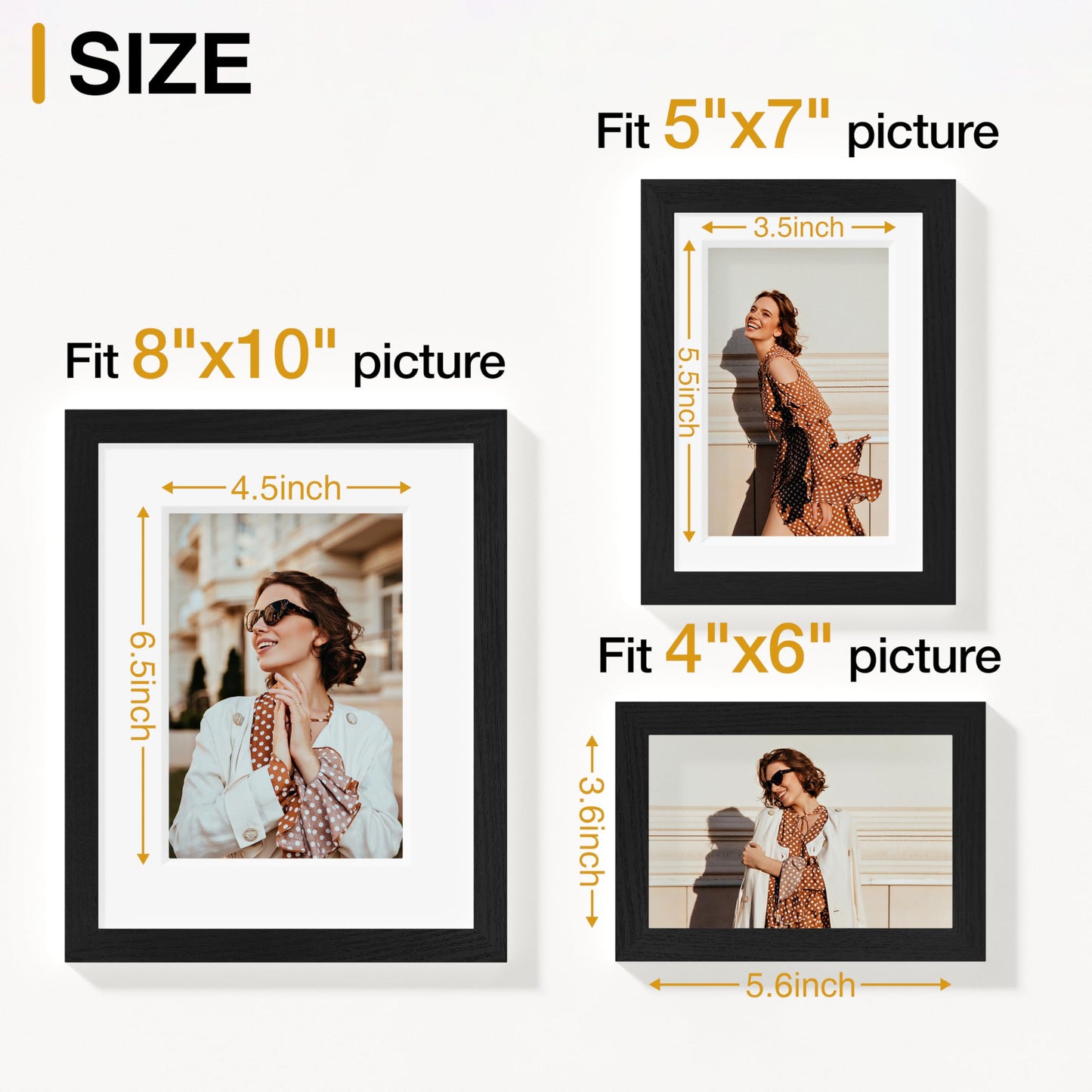 Vittanly 20 Pack Picture Frames Collage Wall Decor, Multi Sizes Including 4pcs 8x10, 8pcs 5x7 and 8pcs 4x6 Photo Frames, Gallery Frame Set for Wall or Tabletop Display, Black