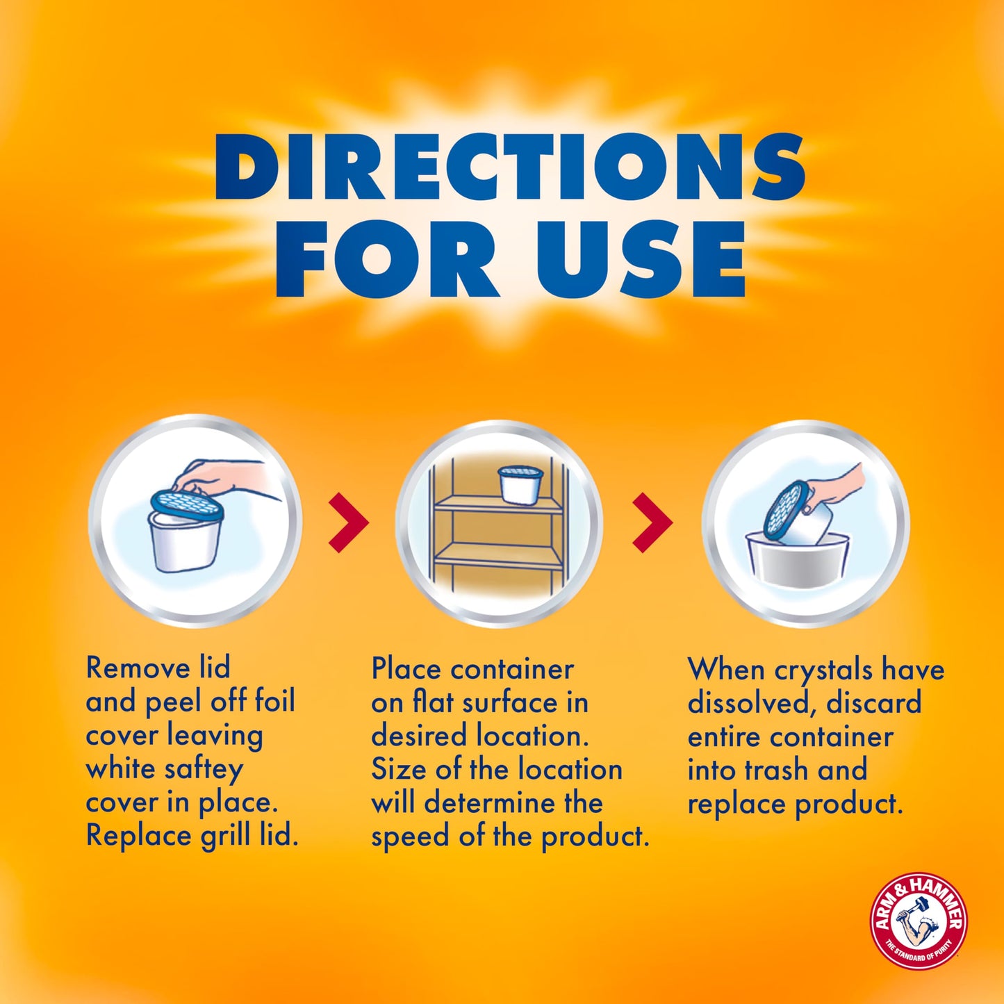 Arm & Hammer Essentials Disposable Moisture Absorber and Odor Eliminator Tub, Linen Fresh, 1 lb., 3-Pack, Attracts and Traps Excess Moisture, Ideal Closet Non-Electric Dehumidifier