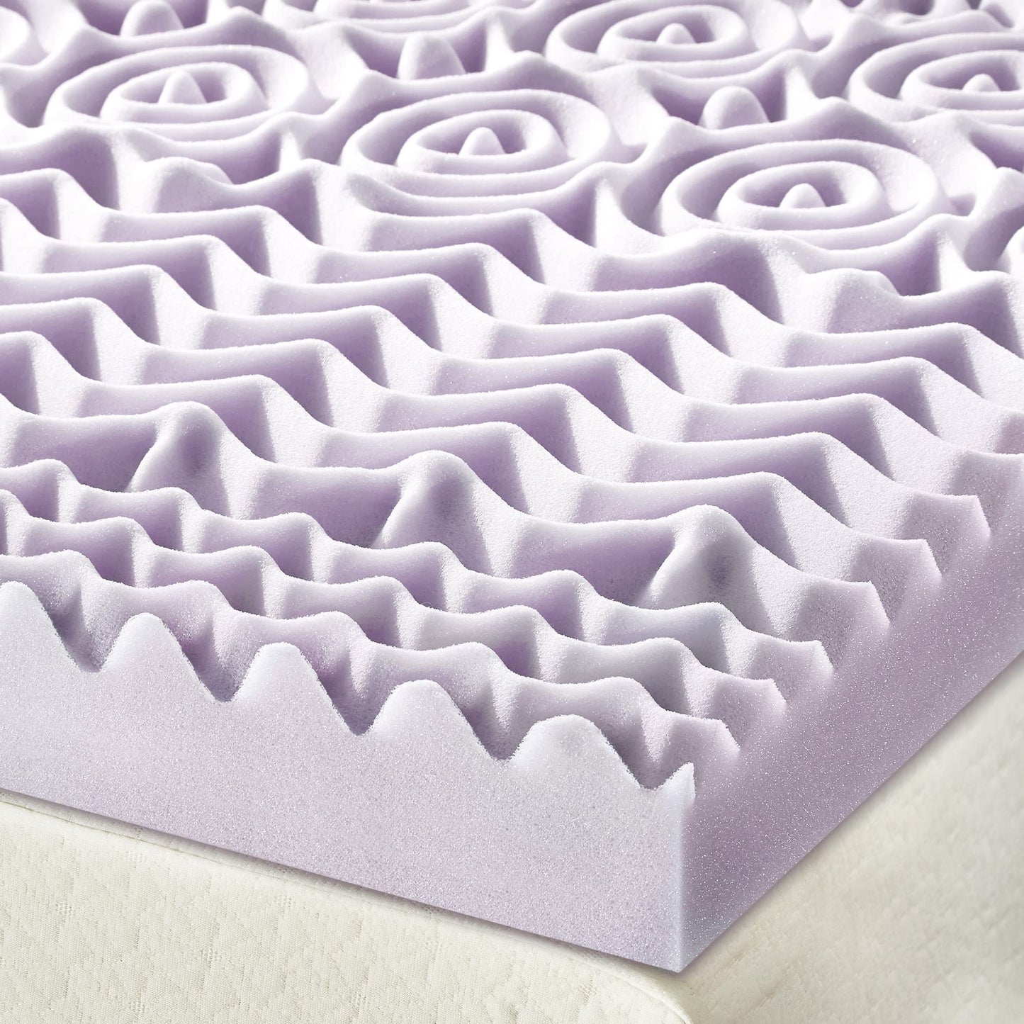 Mellow 3 Inch 5-Zone Memory Foam Mattress Topper, Soothing Lavender Infusion, Dorm Essentials, Twin