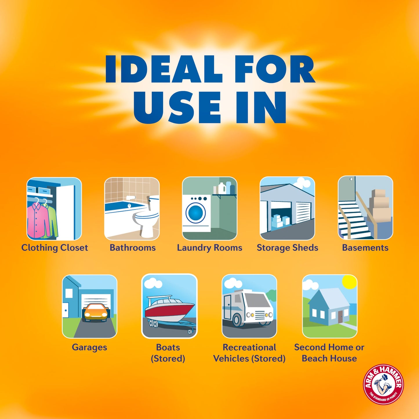 Arm & Hammer Essentials Disposable Moisture Absorber and Odor Eliminator Tub, Linen Fresh, 1 lb., 3-Pack, Attracts and Traps Excess Moisture, Ideal Closet Non-Electric Dehumidifier
