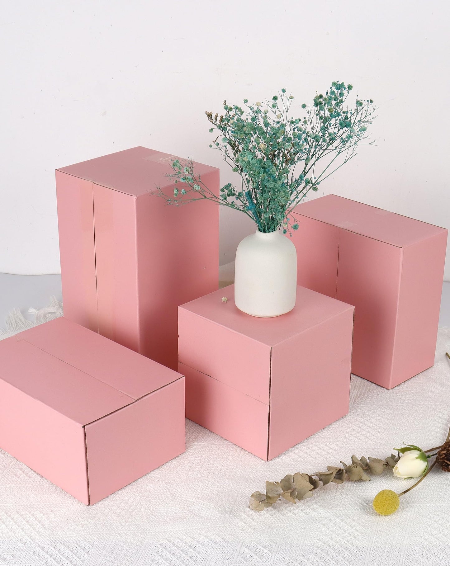 10x7x6 Inch Cute Pink Shipping Boxes, 30 Pack Corrugated Cardboard Box, Mailing Packaging Boxes for Small Business
