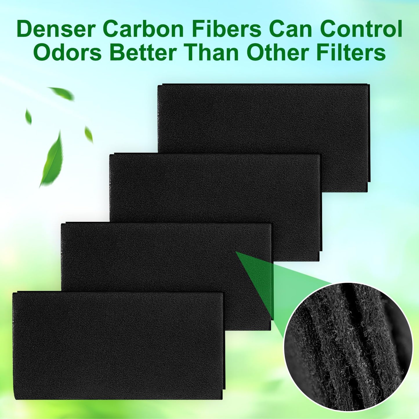 Threlaco 8 Pcs Activated Carbon Filter Cut-to-fit Carbon Filter Sheet for Air Charcoal Filters 16 x 48" Air Filters Replacement VOC Parts Accessories