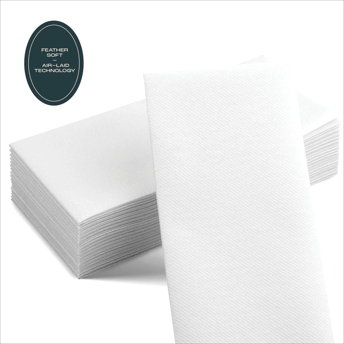 300-pack Servietto Disposable Linen-Feel Guest Towels [8" x 17" ] - Cloth-Like Hand Bathroom Napkins, Made In USA - Soft and Absorbent Paper Napkin for Kitchen, Bathroom, Party, Wedding, Or Event