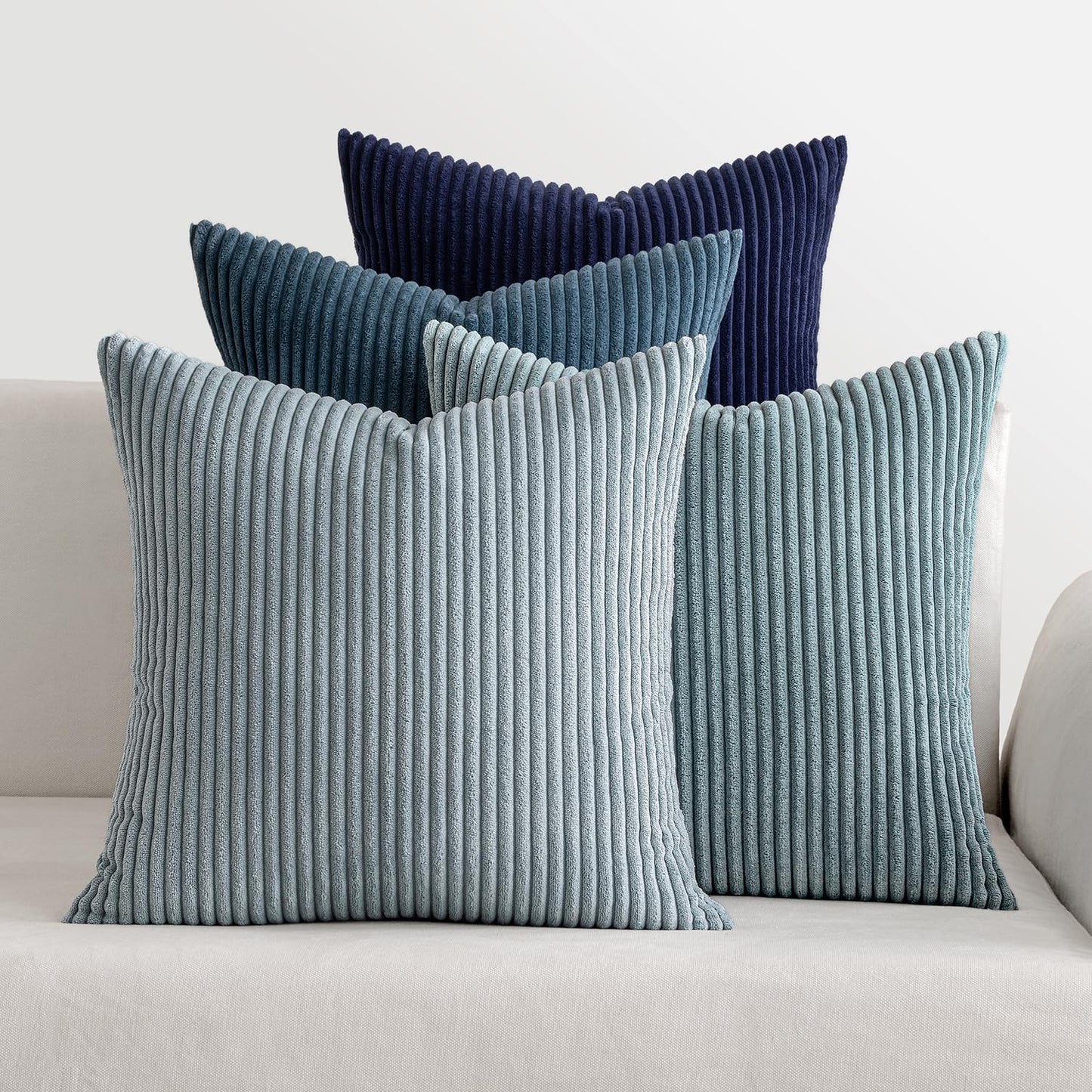 MIULEE Summer Throw Pillow Covers 18x18 Inch Set of 4 Western Neutral Decorative Cushion Covers Soft Boho Farmhouse Modern Coastal Spring Decor for Couch Bed Sofa Living Room Dark Blue Navy Series