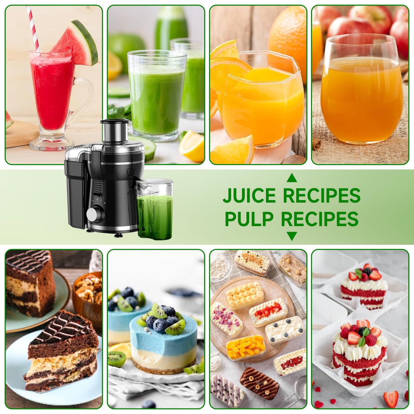 Juicer Machine, 500W Centrifugal Juicer Extractor with 3 Speed & Wide Mouth 3” Feed Chute for Fruit Vegetable, High Yield Juicer Included Cleaning Brush for Easy to Clean