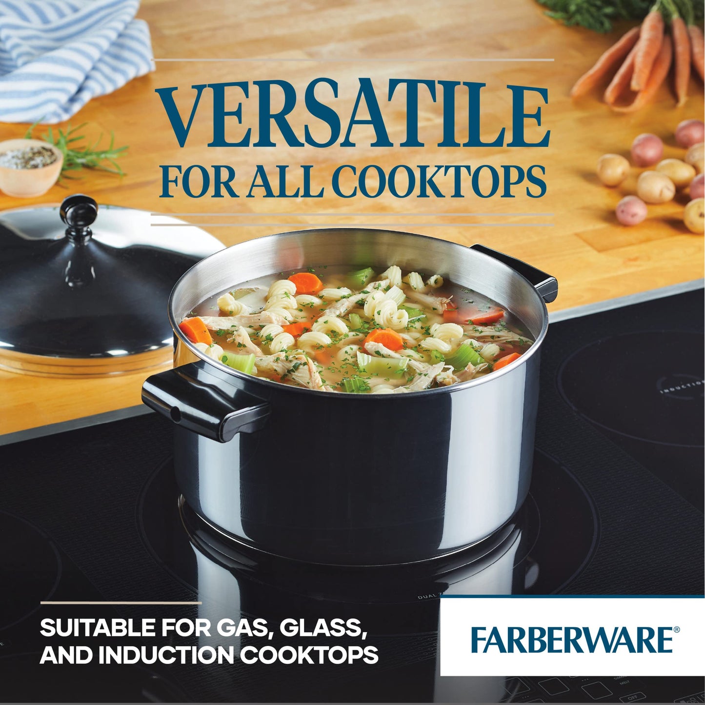 Farberware Classic Series Stainless Steel Stockpot with Lid, 6-Quart Pot