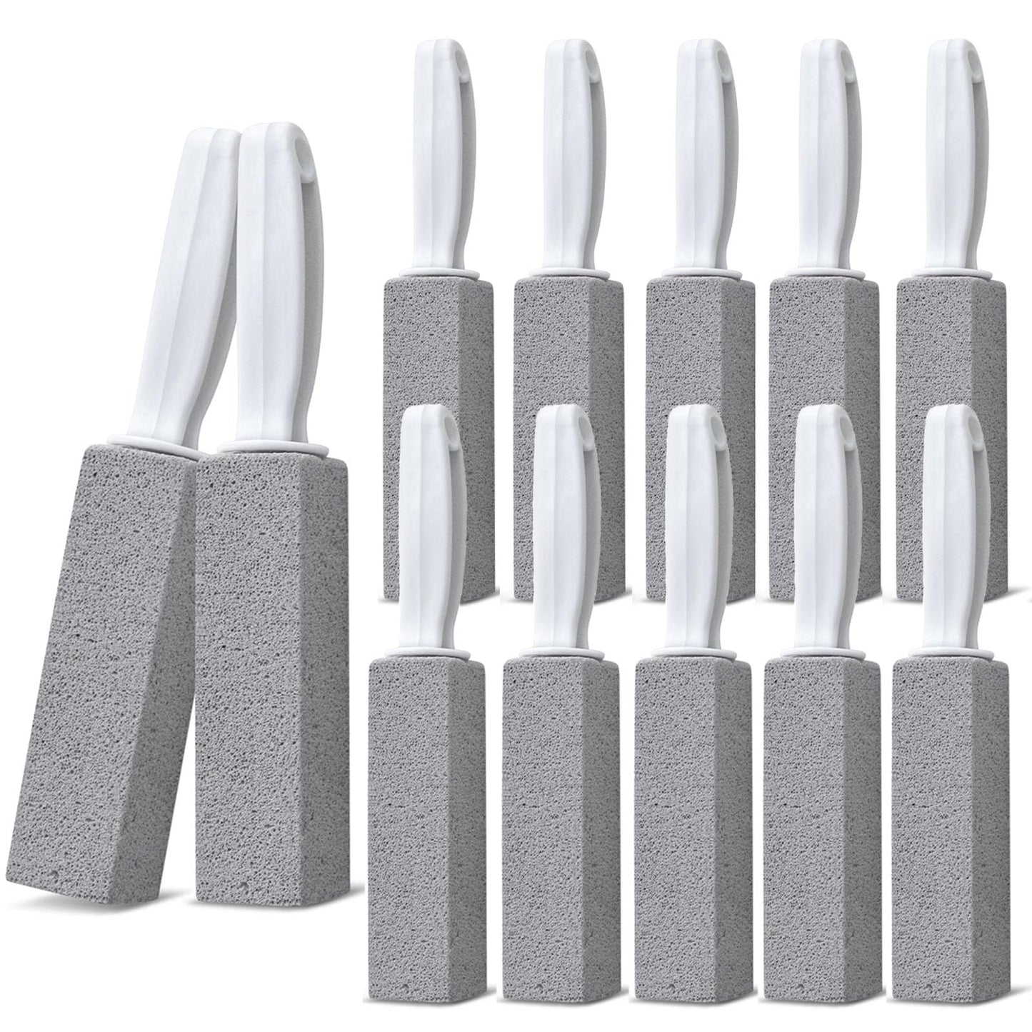 Emycool Pumice Stone Toilet Bowl Cleaner, 12 Pack Toilet Pumice Stone with Handle for Toilet Cleaning, Bathtubs, Sinks, Swimming Pools, Grills