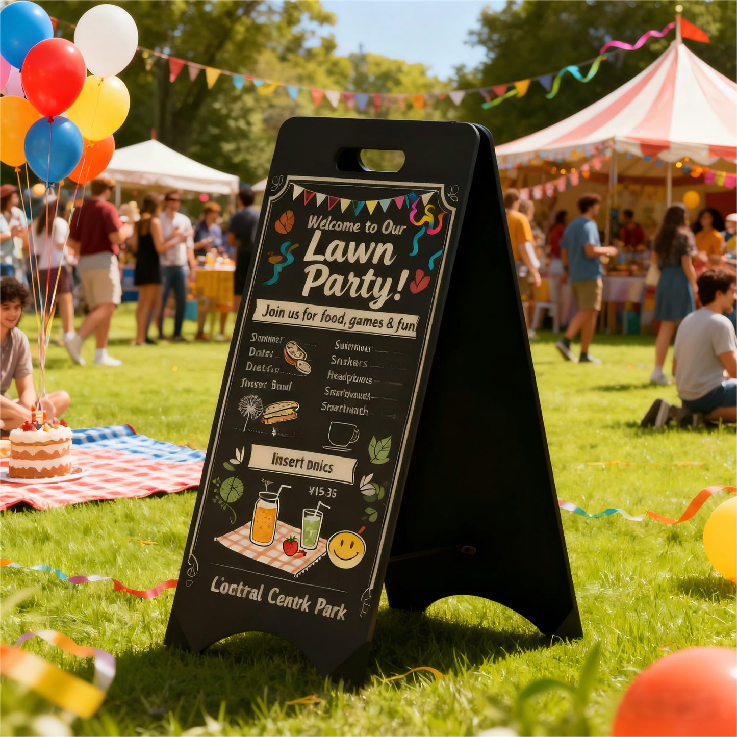 A-Frame Chalkboard 15"×30" Double-Sided Sandwich Chalkboard- Foldable Sturdy Outdoor Sandwich Board for Restaurant, Wedding & Business