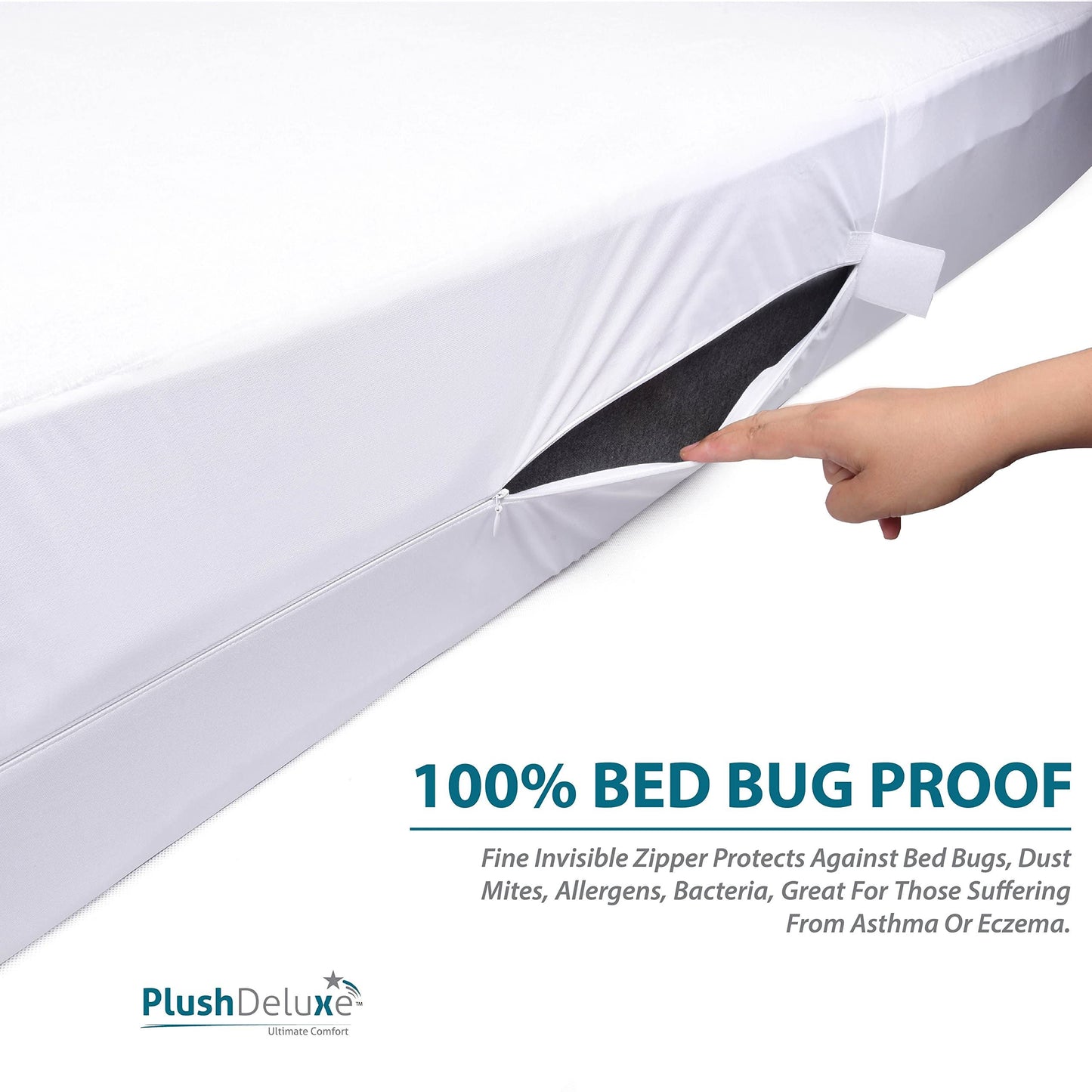 Twin-XL 39X80 Size Mattress Encasement - Zippered Waterproof, Bedbug Proof, College Dorm Size, 6-Sided Protection - Hypoallergenic Cotton Terry Fabric 12-15" Depth