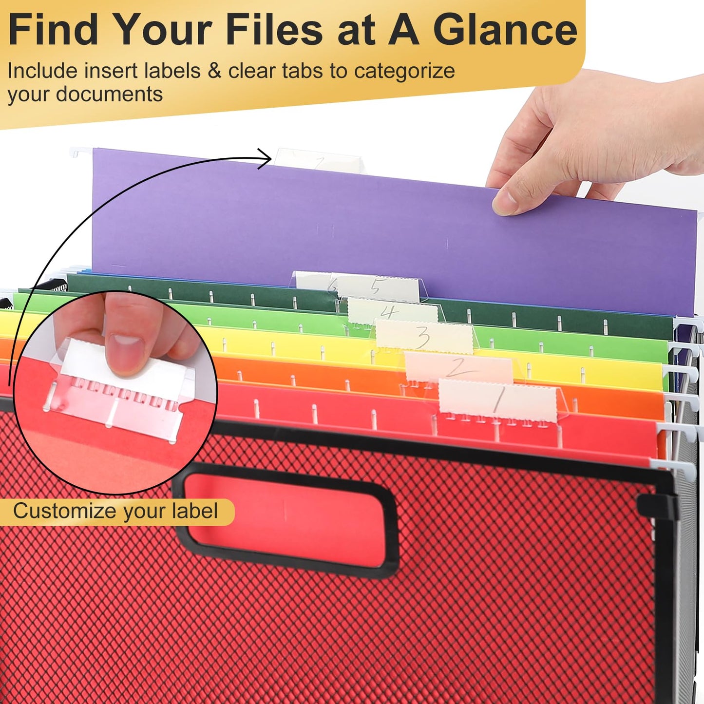 Hanging File Folders Legal Size, 50 Pack File Folders with 1/5 Cut Adjustable tabs, 2" Expansion, Reinforced Hanging Folders Legal Size, Designed for Legal and Law Office File Organization